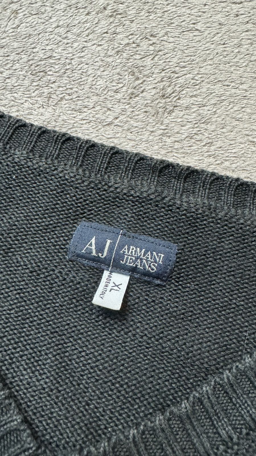 Japanese Brand Armani Jeans Vintage Faded Knitted V Neck Sweater ysl prada Size US XL / EU 56 / 4 - 6 Thumbnail