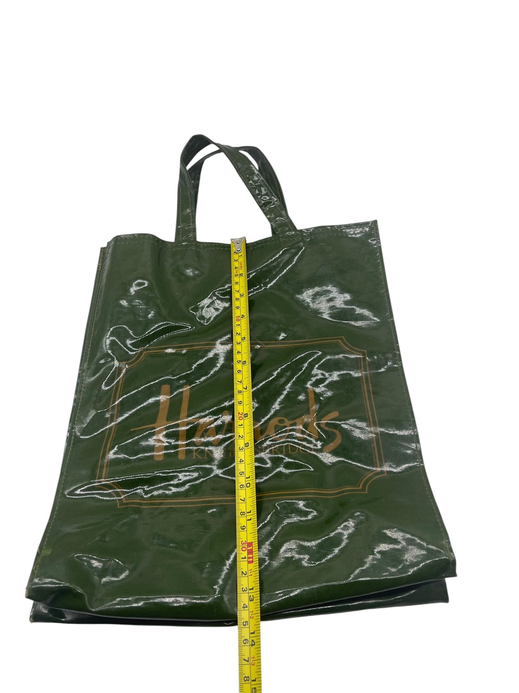 Harrods Vintage Harrods Knightsbridge Green PVC Vinyl Shopper Tote Size ONE SIZE - 14 Thumbnail