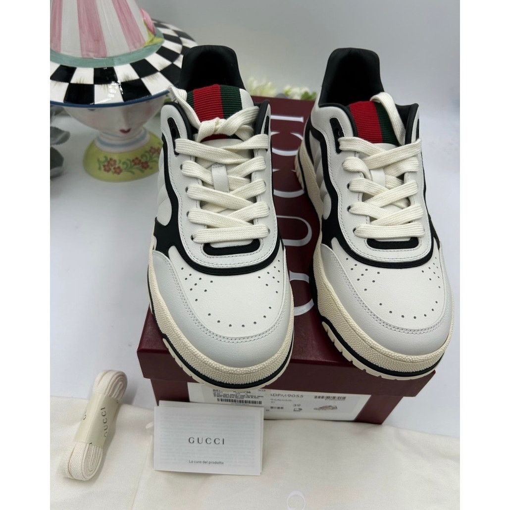 Gucci Women's Gucci re-Webb leather sneakers size 39 made in Italy Size US 9 / IT 39 - 4 Thumbnail
