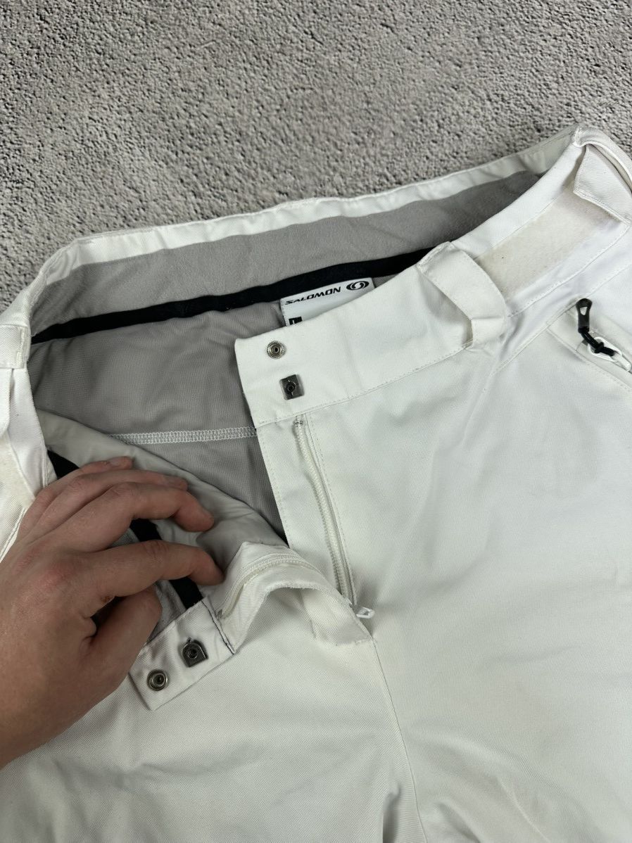 Salomon × Vintage Woman’s Salomon Clima Pro White Ski Shell Snow Pants Size 34" / US 12 / IT 48 - 7 Thumbnail