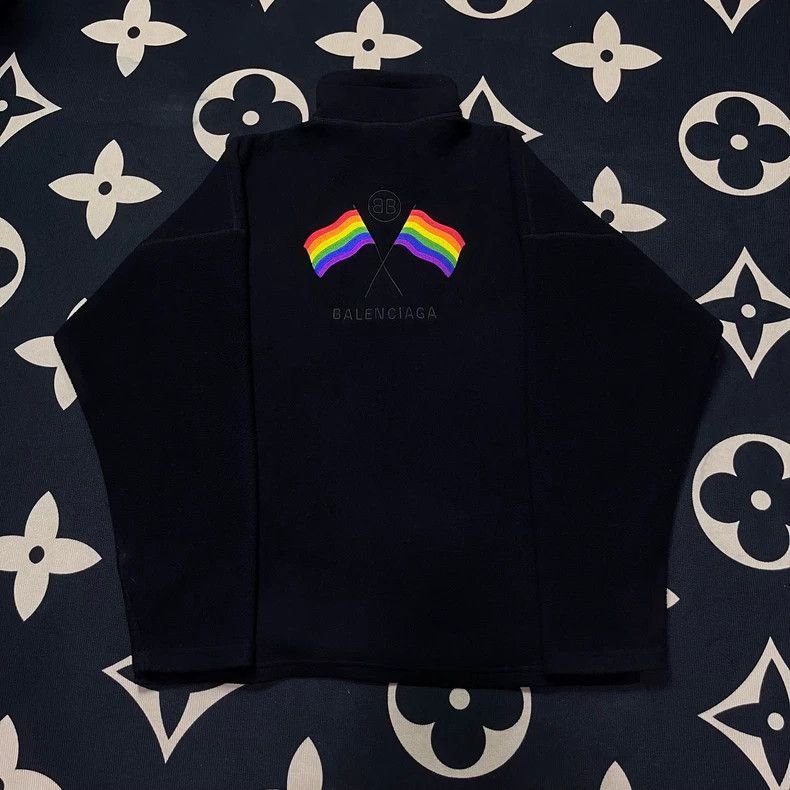 Balenciaga Balenciaga Colorful rainbow flag zipper polar fleece coat Size US XS / EU 42 / 0 - 2 Thumbnail