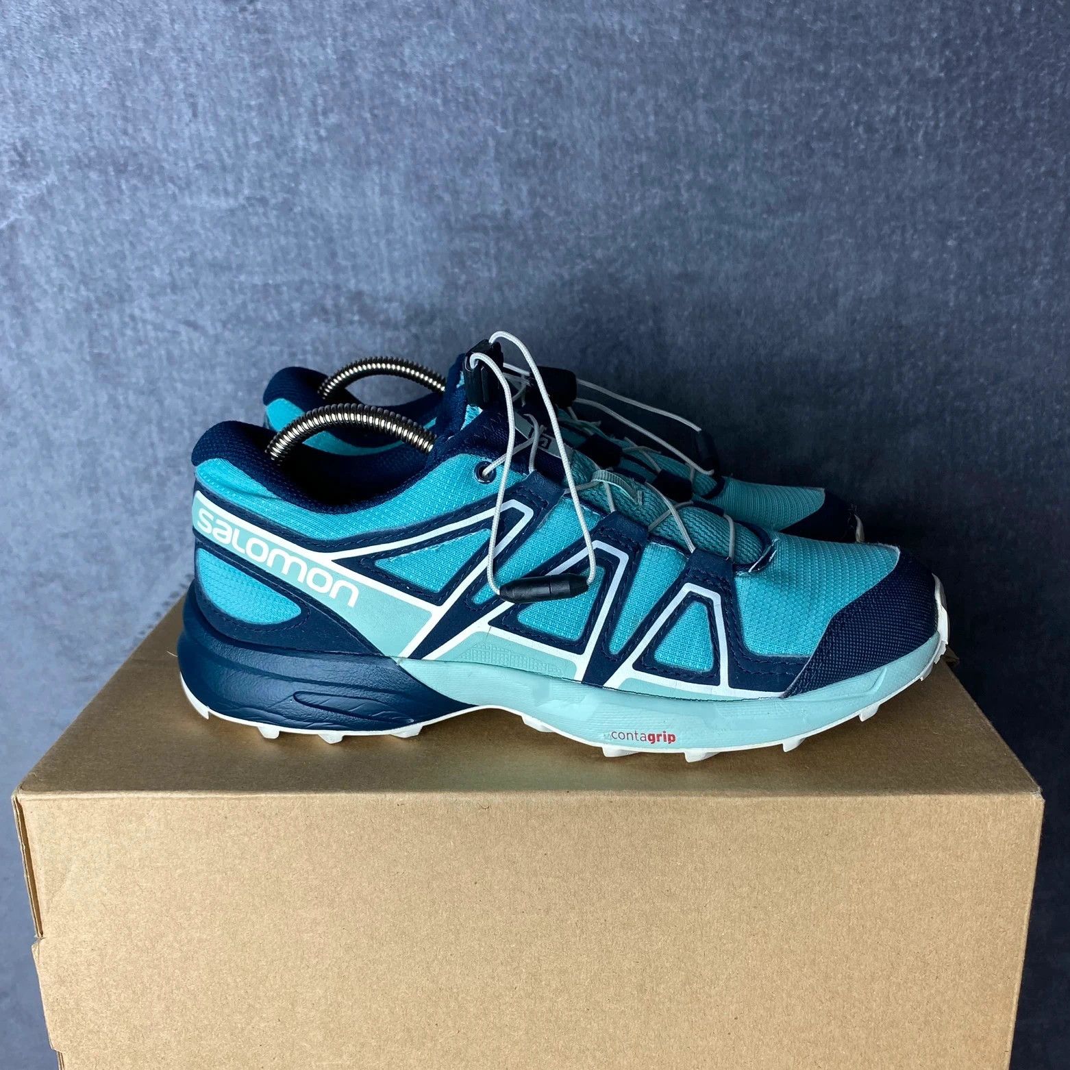 Salomon Salomon Speedcross turqoise blue big logo print trekking Size US 7 / IT 37 - 5 Thumbnail