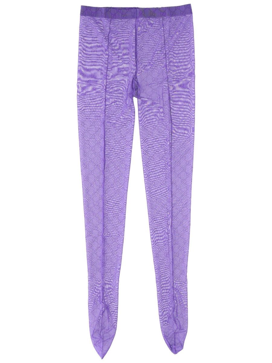 Gucci GUCCI FABRIC TIGHTS "GG" - PURPLE Size 32" / US 10 / IT 46 - 1 Thumbnail
