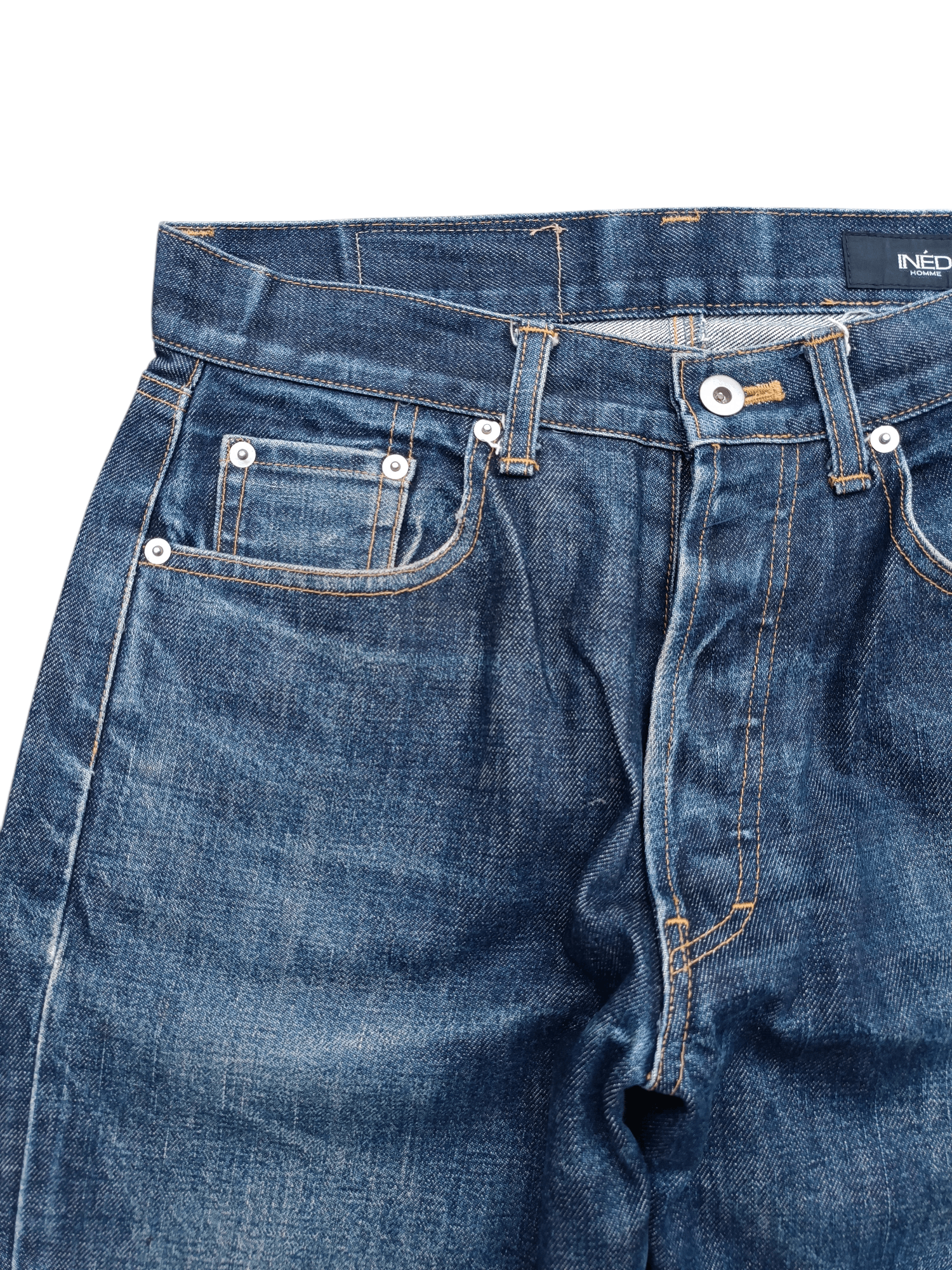 Vintage × Yohji Yamamoto Vintage INED Homme Distressed Selvedge Jeans Size US 29 - 7 Thumbnail