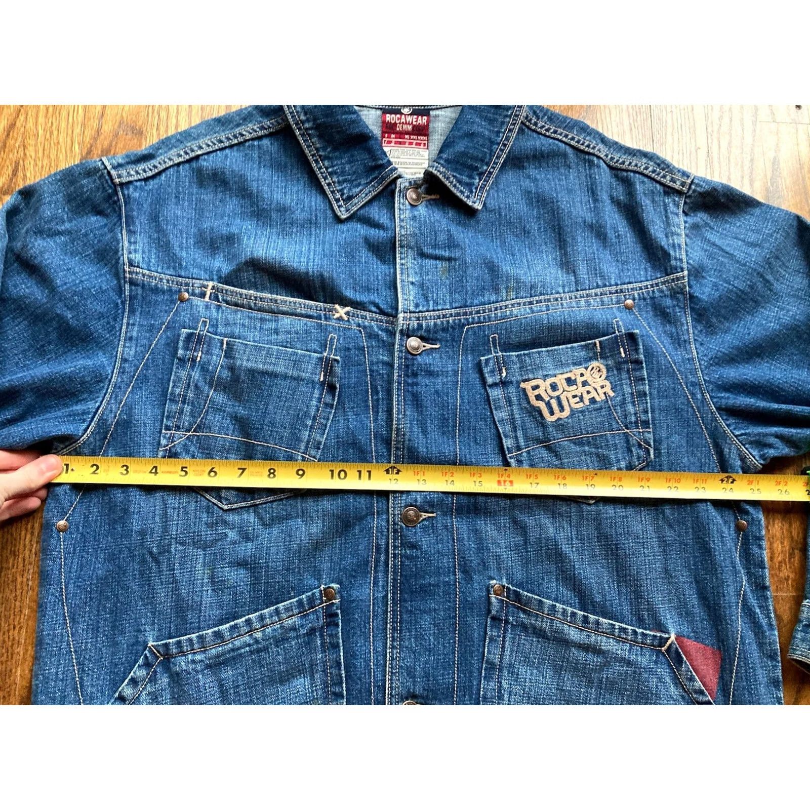 Rocawear VINTAGE Rocawear Denim Jacket Mens Large Y2K Streetwear Baggy Blue Shirt VTG Size US L / EU 52-54 / 3 - 6 Thumbnail