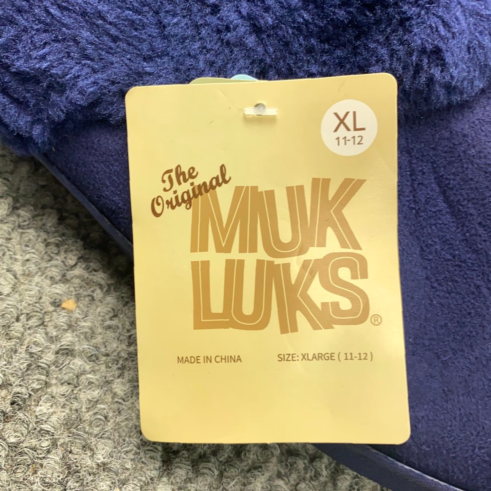 Vintage Muk Luks Slippers Womens XL (11-12) Royal Blue Slip-On Faux Fur Memory Foam Casual Travel Size ONE SIZE - 4 Thumbnail