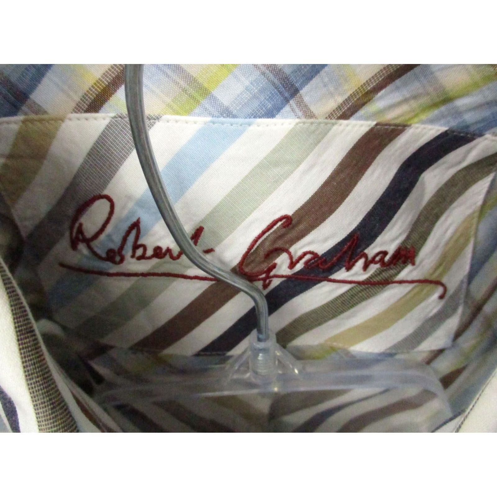 Robert Graham Robert Graham Dress Shirt Mens XL Striped Cotton Button-Up Size 46R - 6 Thumbnail