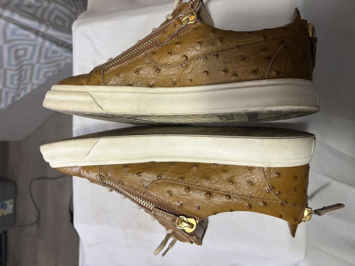 Giuseppe Zanotti Giuseppe Zanotti Ostrich Leather Low-Top Sneakers Size US 10 / EU 43 - 6 Thumbnail