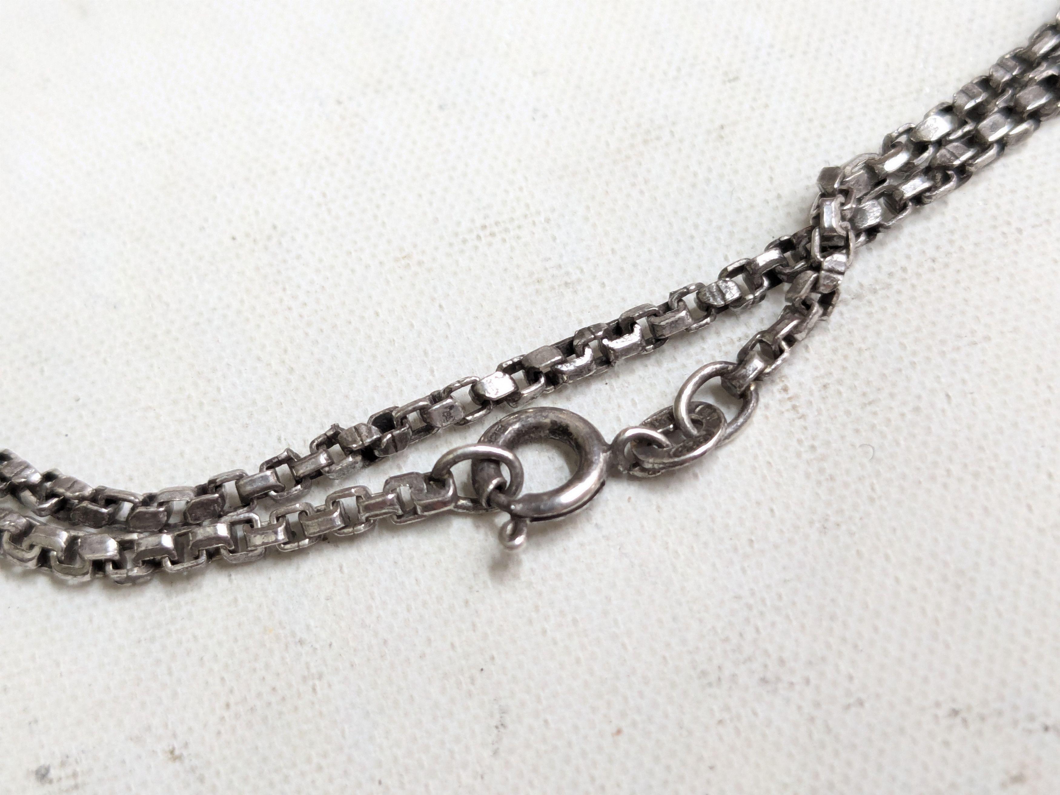 Jewelry Vintage Sterling Silver Box Necklace square 25" Size ONE SIZE - 6 Thumbnail
