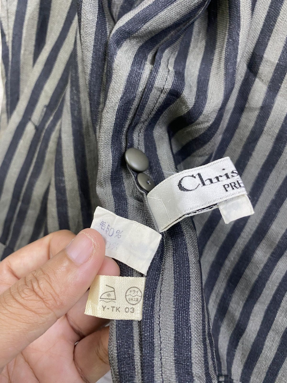 Christian Dior Monsieur × Vintage Vintage Christian Dior Pret-A-Porter Striped Blouse Size M / US 6-8 / IT 42-44 - 8 Thumbnail