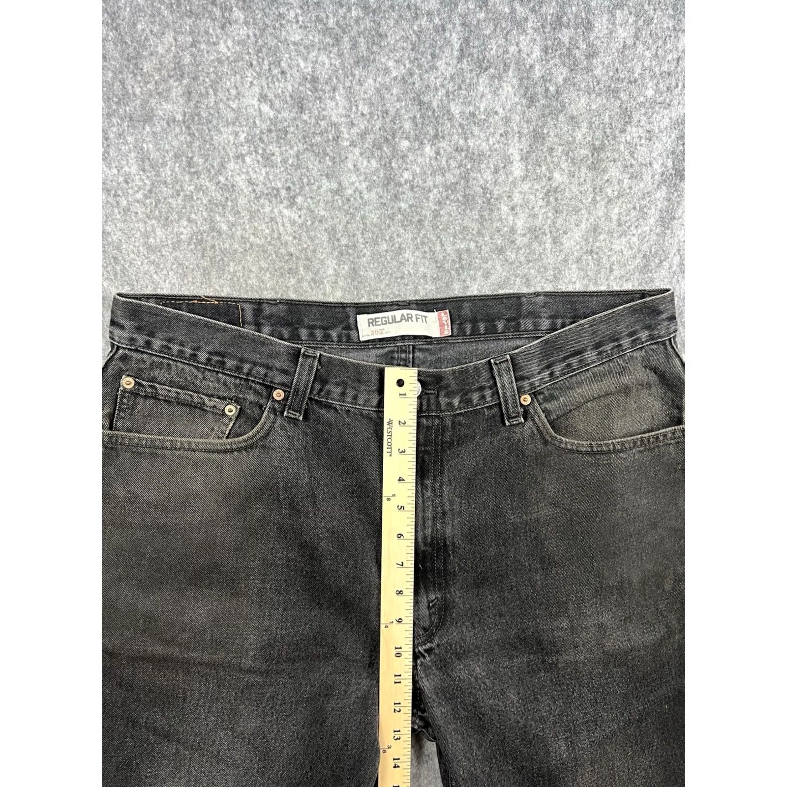 Levi's VINTAGE Levi's 505 Jeans Men's Black Regular Fit Distressed Denim Size 40x29 Size US 40 / EU 56 - 4 Thumbnail
