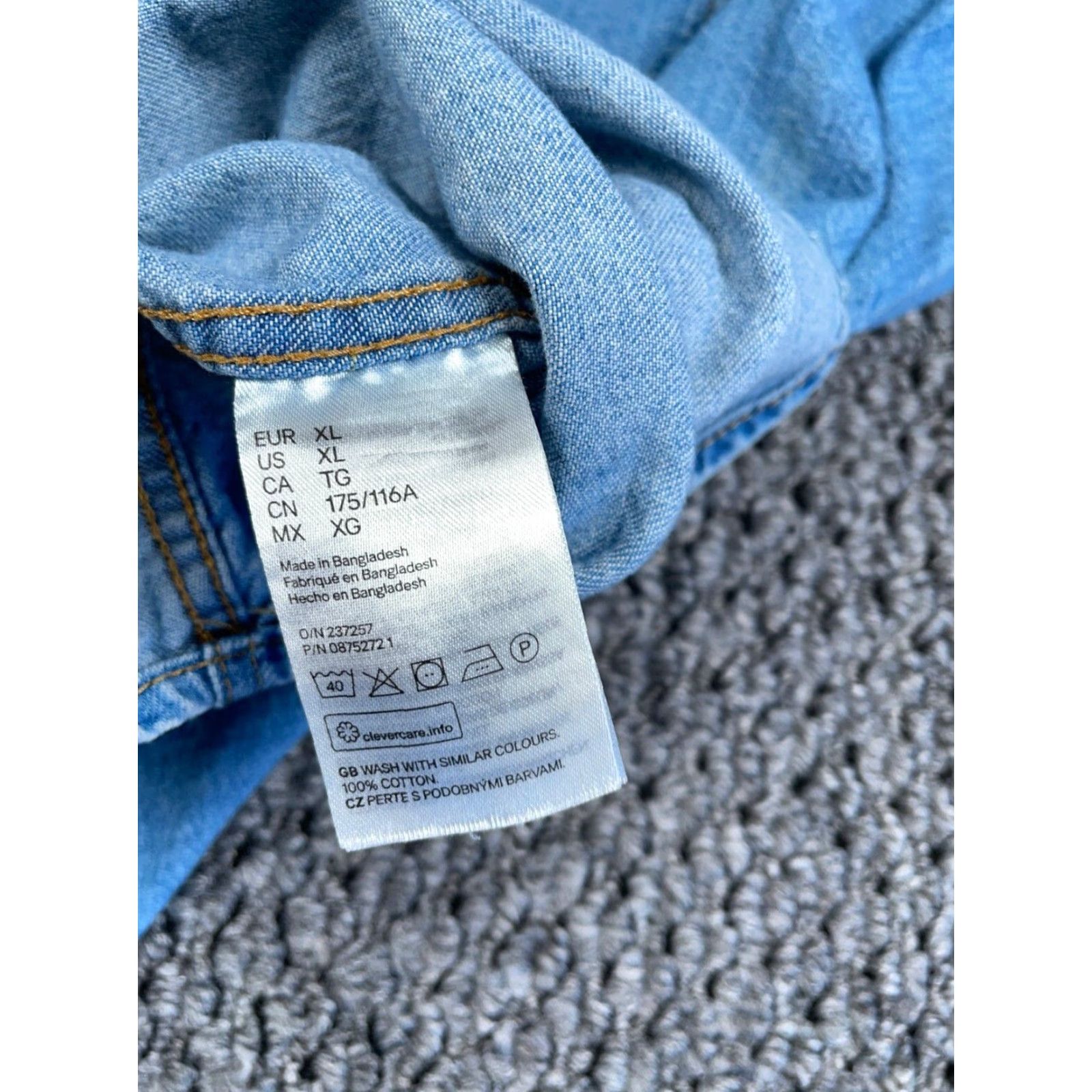 H&M H&M Shirt Denim Pearl Snap Western Cowboy Grunge Casual Workwear Blue XL Mens Size US XL / EU 56 / 4 - 4 Thumbnail