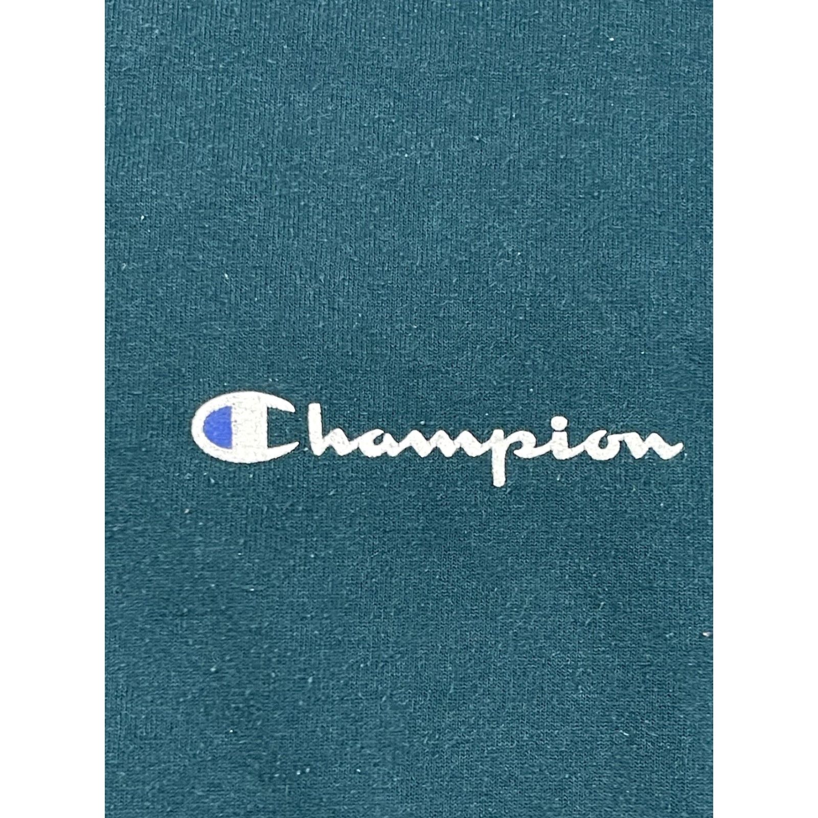 Champion VINTAGE Champion XL 90s Crewneck Sweatshirt Pullover Spell Out Logo Teal Mens Size US XL / EU 56 / 4 - 3 Thumbnail