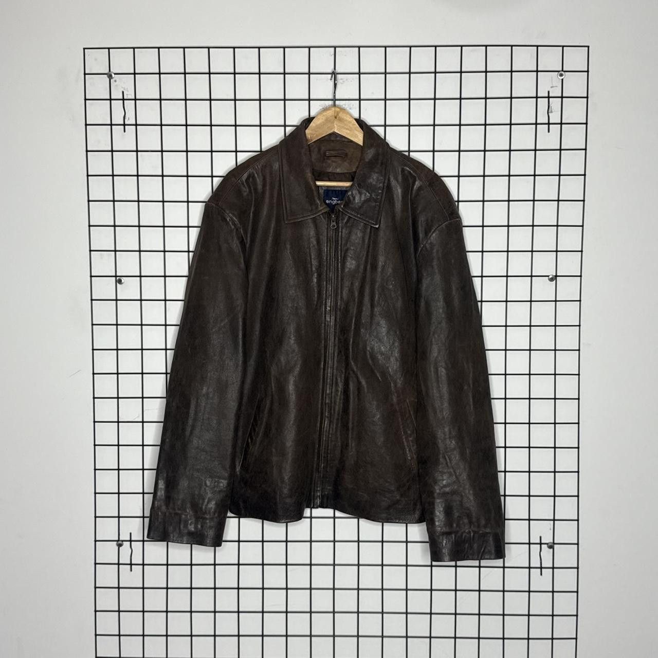 Vintage Vintage 90s Real Leather Faded Jacket Brown Size US L / EU 52-54 / 3 - 1 Thumbnail