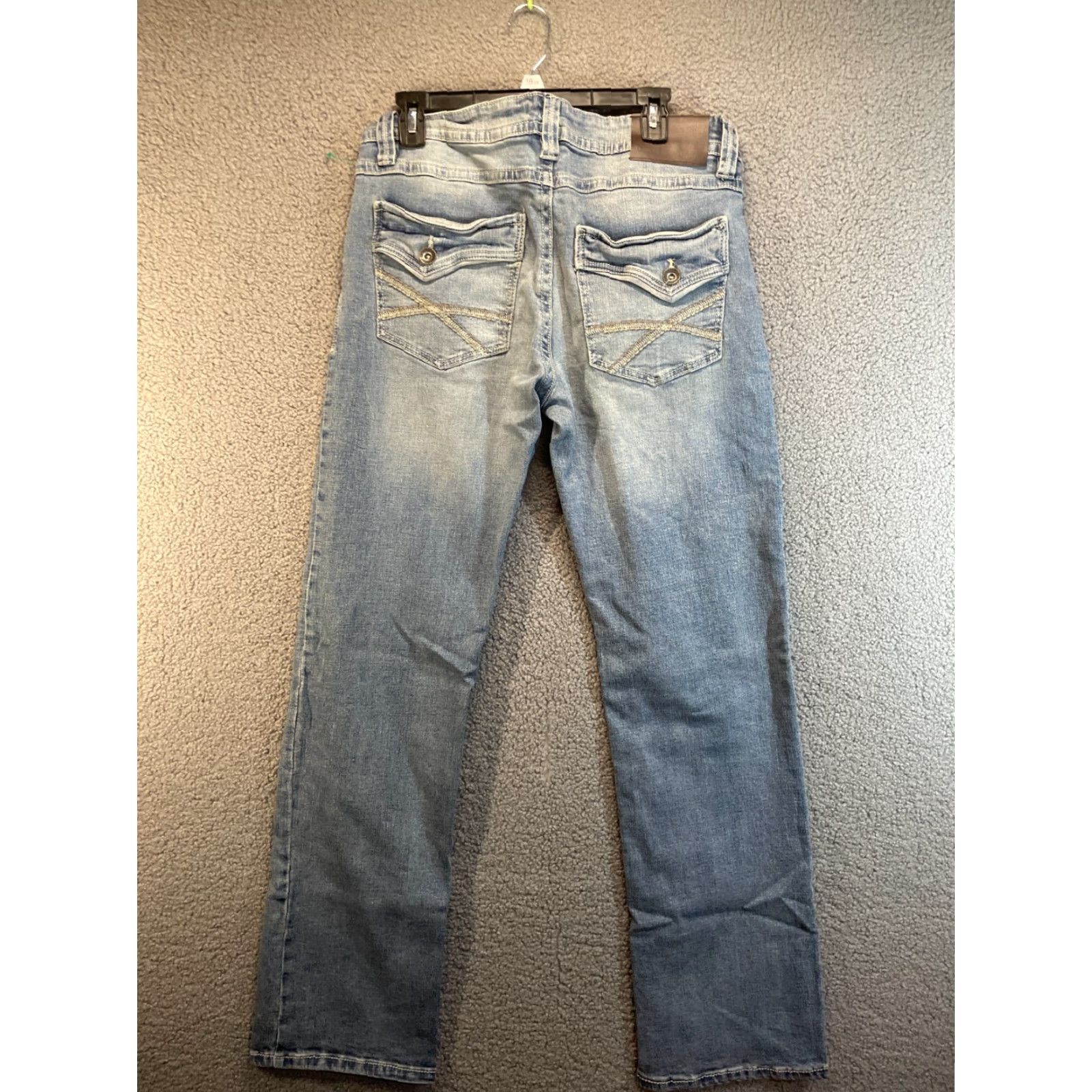Denime Axel Jeans Mens 34x32 Slim Bootcut Blue Denim Cotton Regular Size 34 Size US 34 / EU 50 - 5 Thumbnail