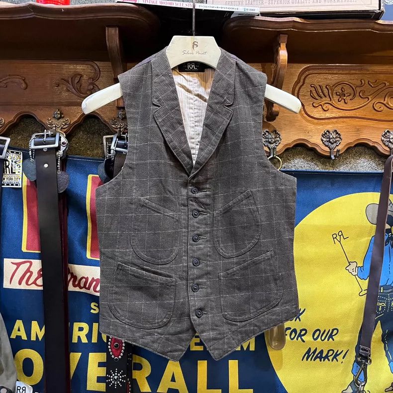 RRL Ralph Lauren Depp's same vest 14 year checkered patter