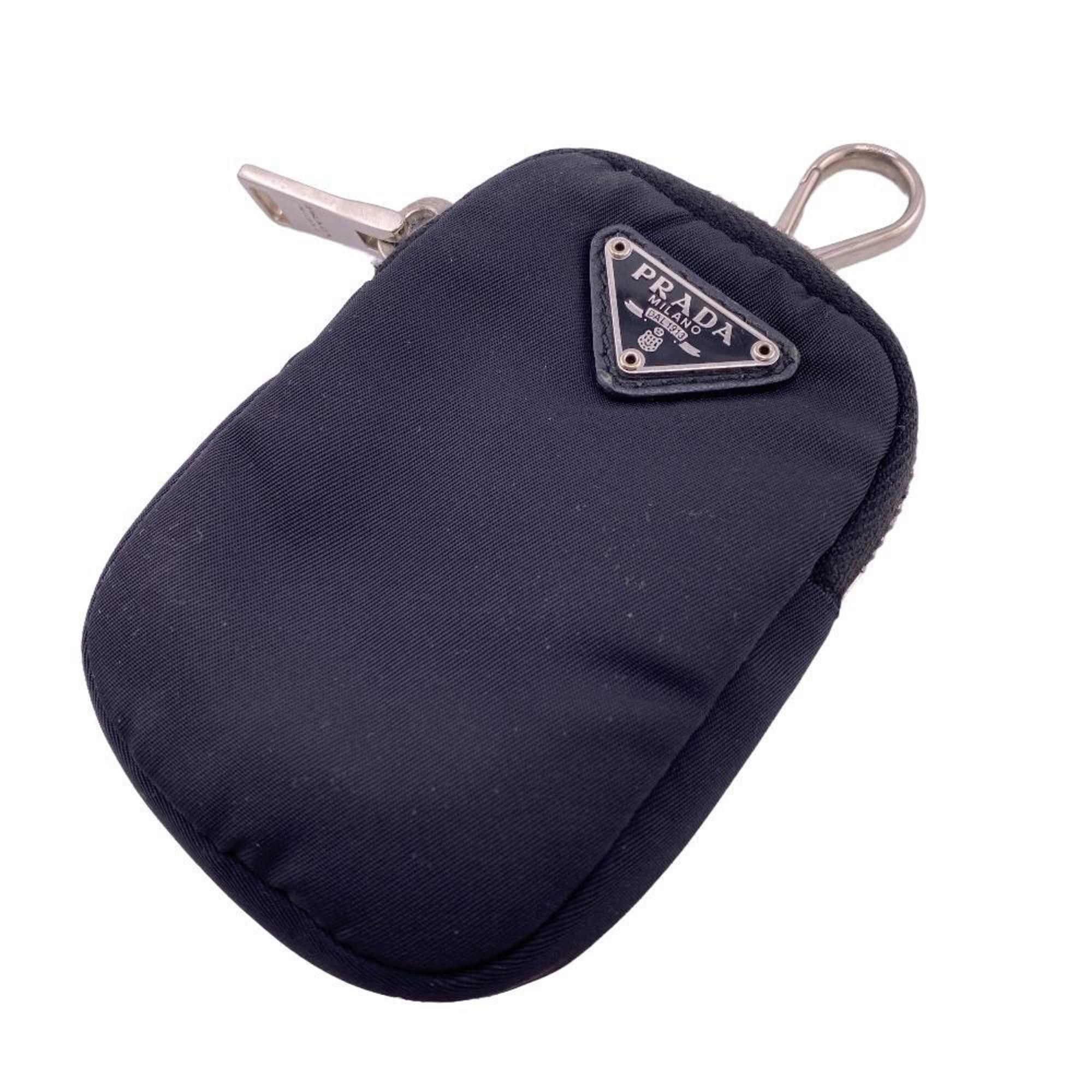 image of Prada Triangle Plate Pouch Black Unisex Z0006441, Women's