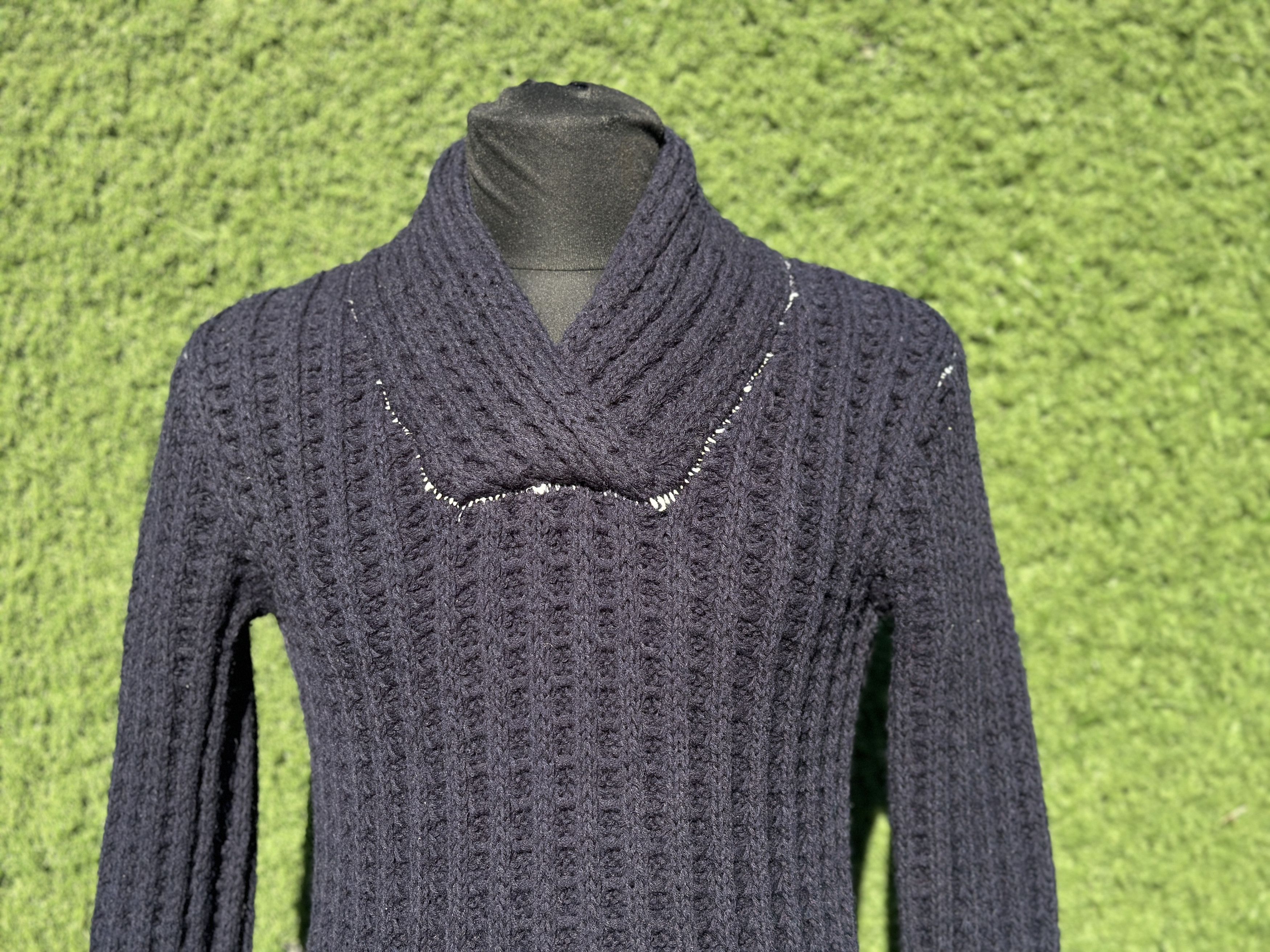 Maison Margiela Maison Martin Margiela Textured Knit Shawl Collar Size M Size US M / EU 48-50 / 2 - 4 Thumbnail