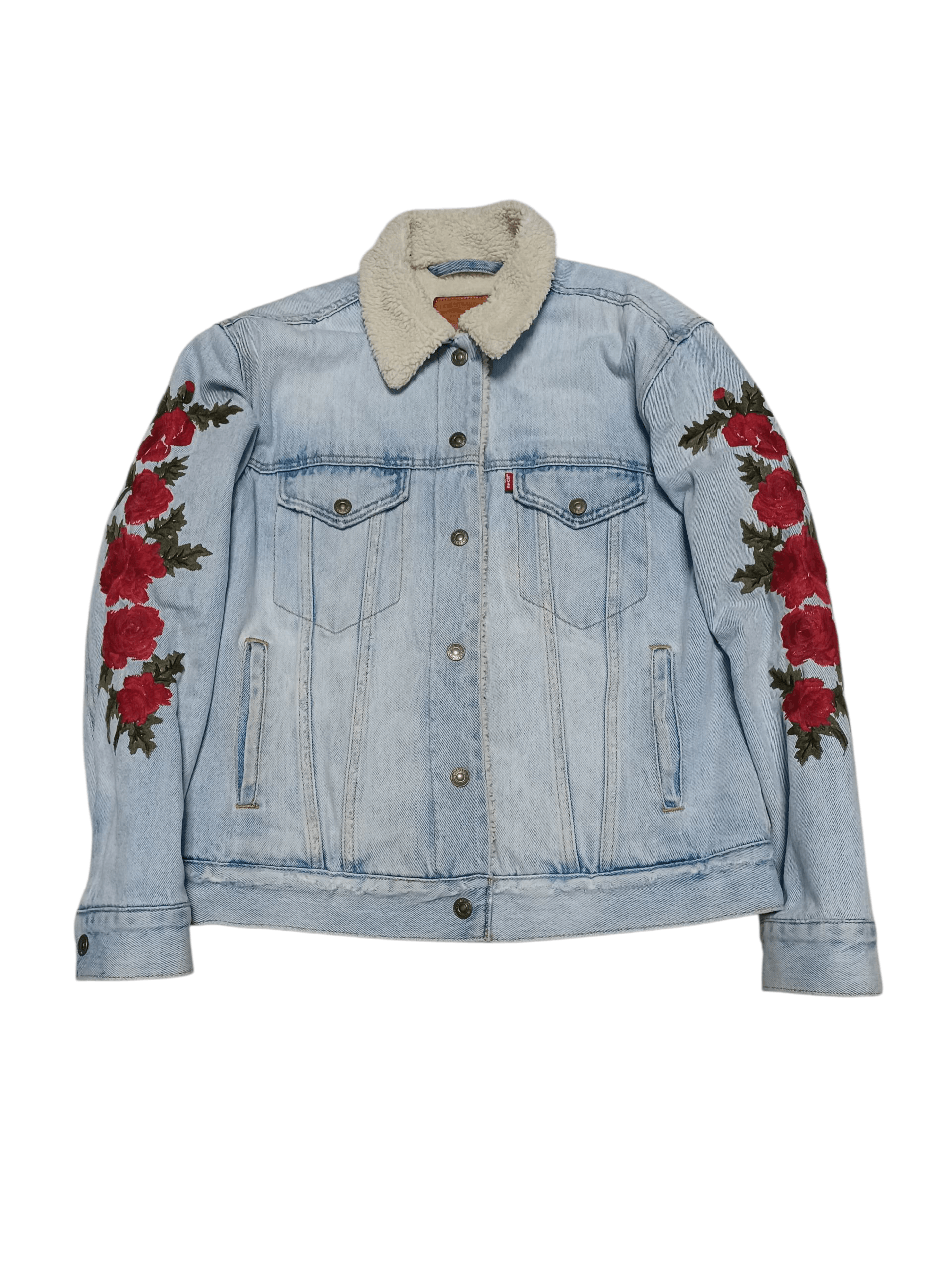 LEVIS FIRE EMBROIDERED FLOWERS JAPANESE LEVIS DENIM JACKET