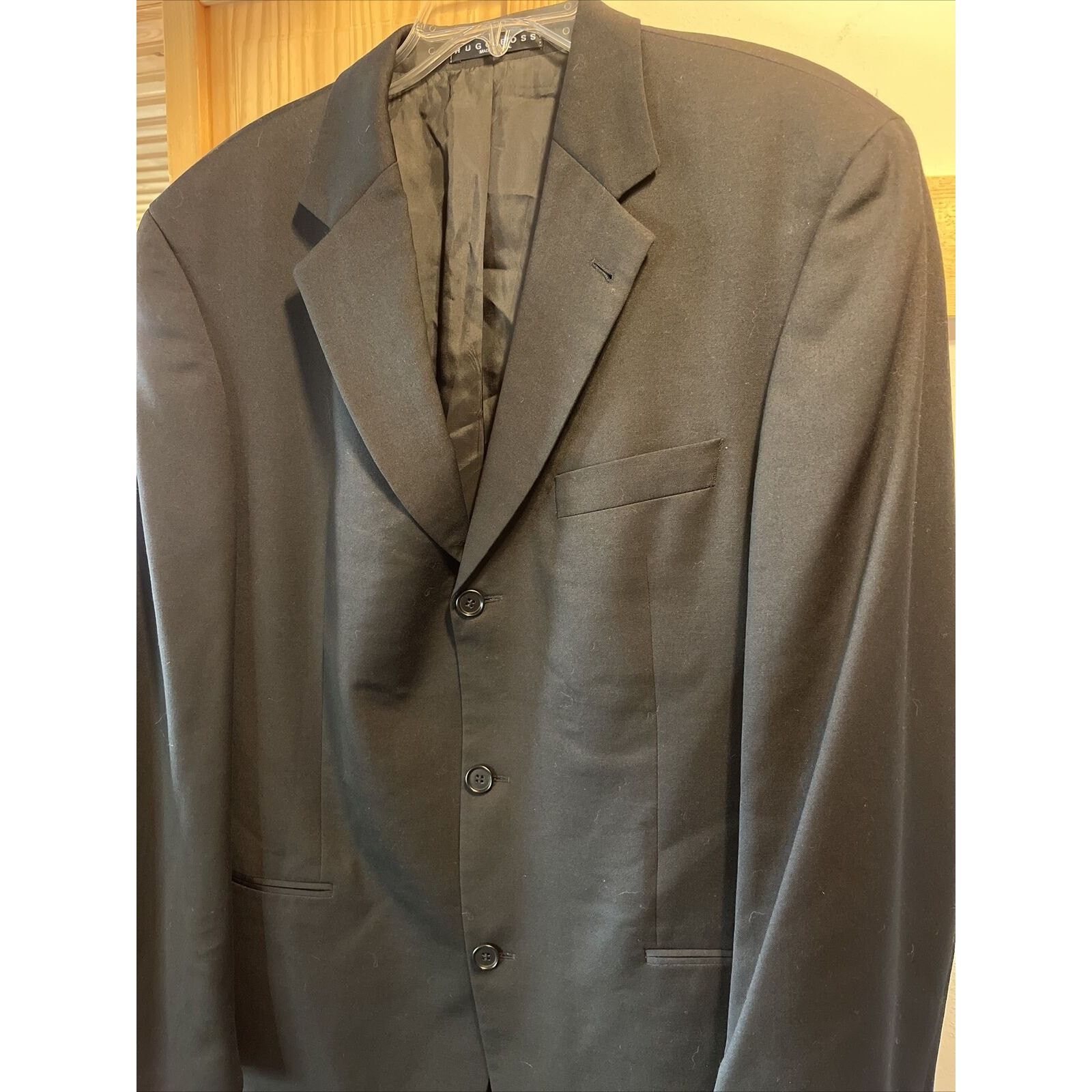 Hugo Boss Hugo Boss Einstein Men’s 42L 22x33 Blazer Black Button Wool Size 42L - 8 Thumbnail