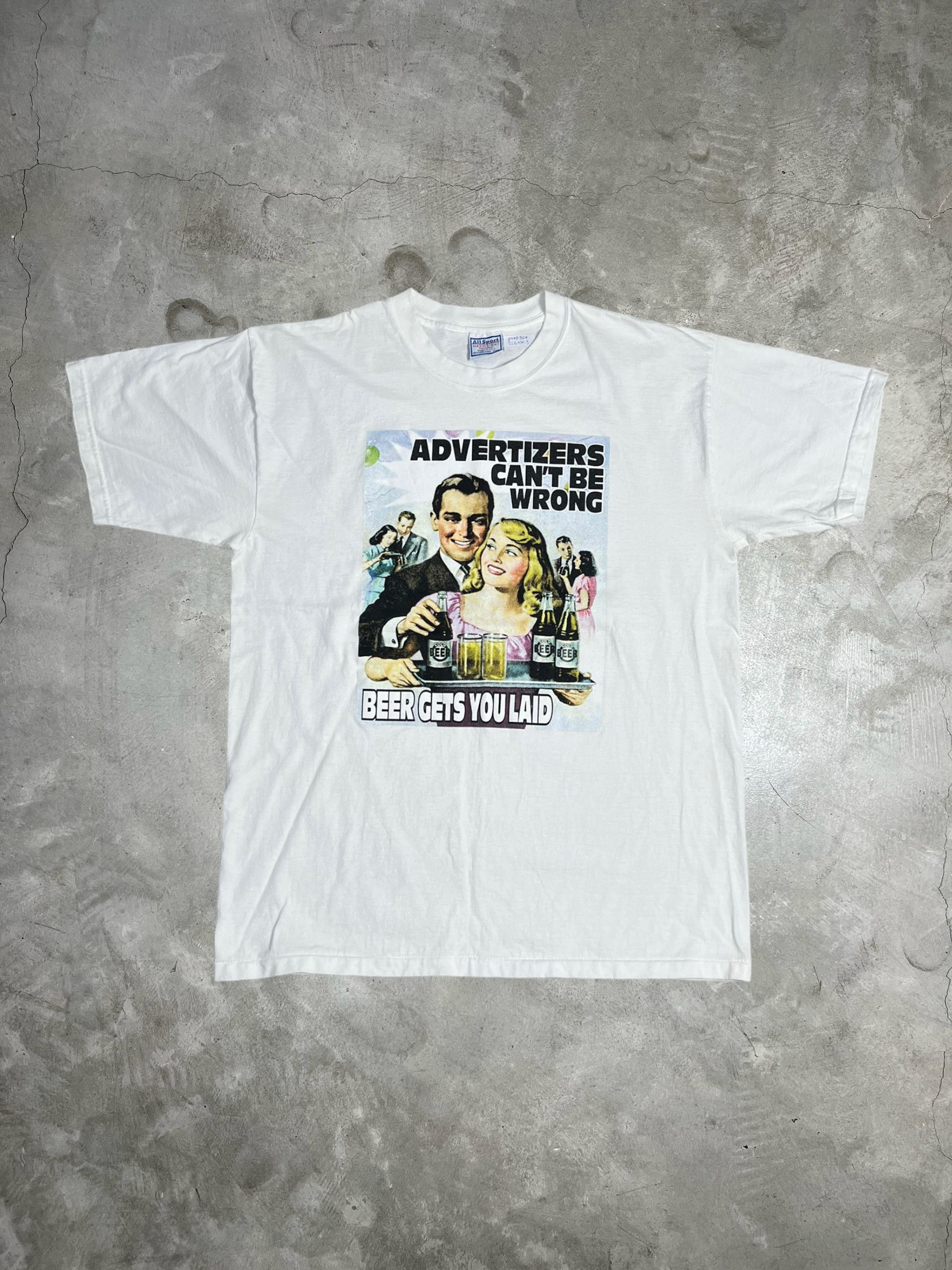 Vintage Vintage 90s Beer Gets You Laid Parody Art Tee (XL) GTMD904 Size US XL / EU 56 / 4 - 1 Thumbnail