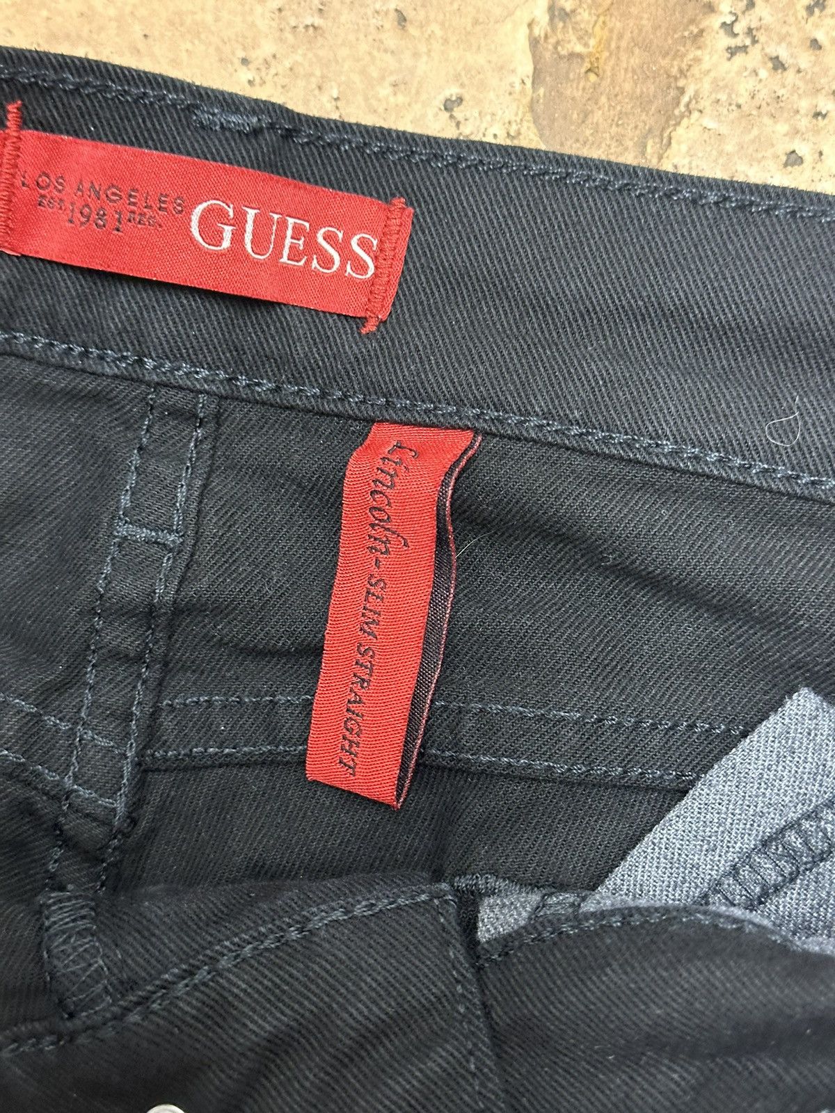 Guess Guess Men’s Black Denim Jeans Pants Lincoln Slim Straight Size US 34 / EU 50 - 3 Thumbnail