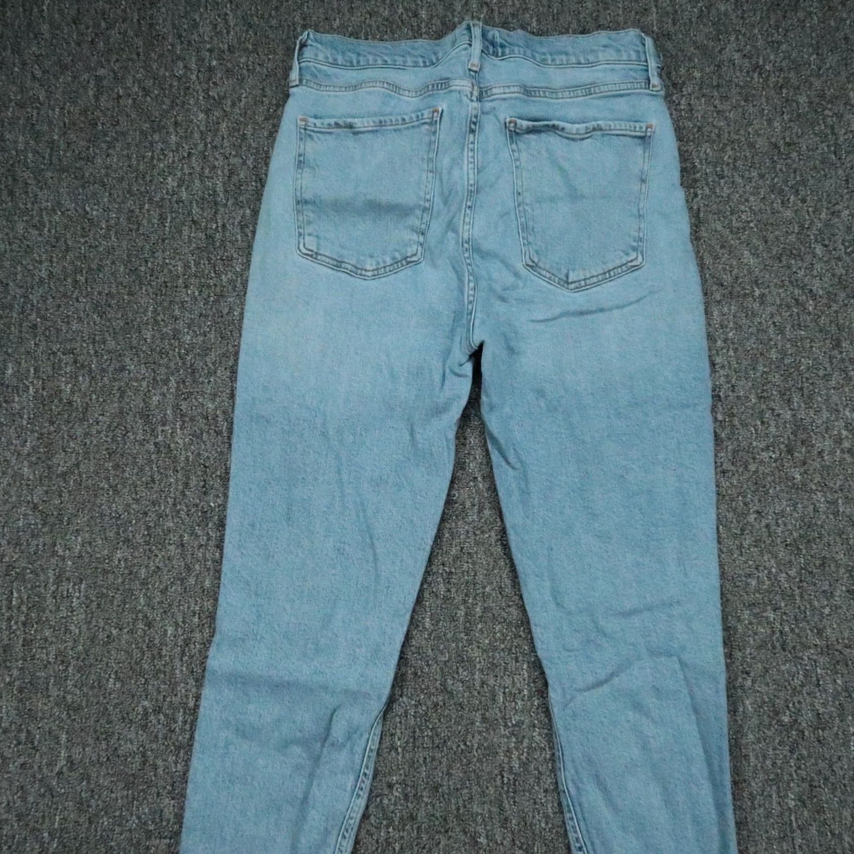 Agolde VINTAGE? No — AGOLDE Jeans Womens Slim 30x27 Blue 30 Button Fly Distressed 5-Pocket Denim Straight Jeans Women Size 30" / US 8 / IT 44 - 6 Thumbnail