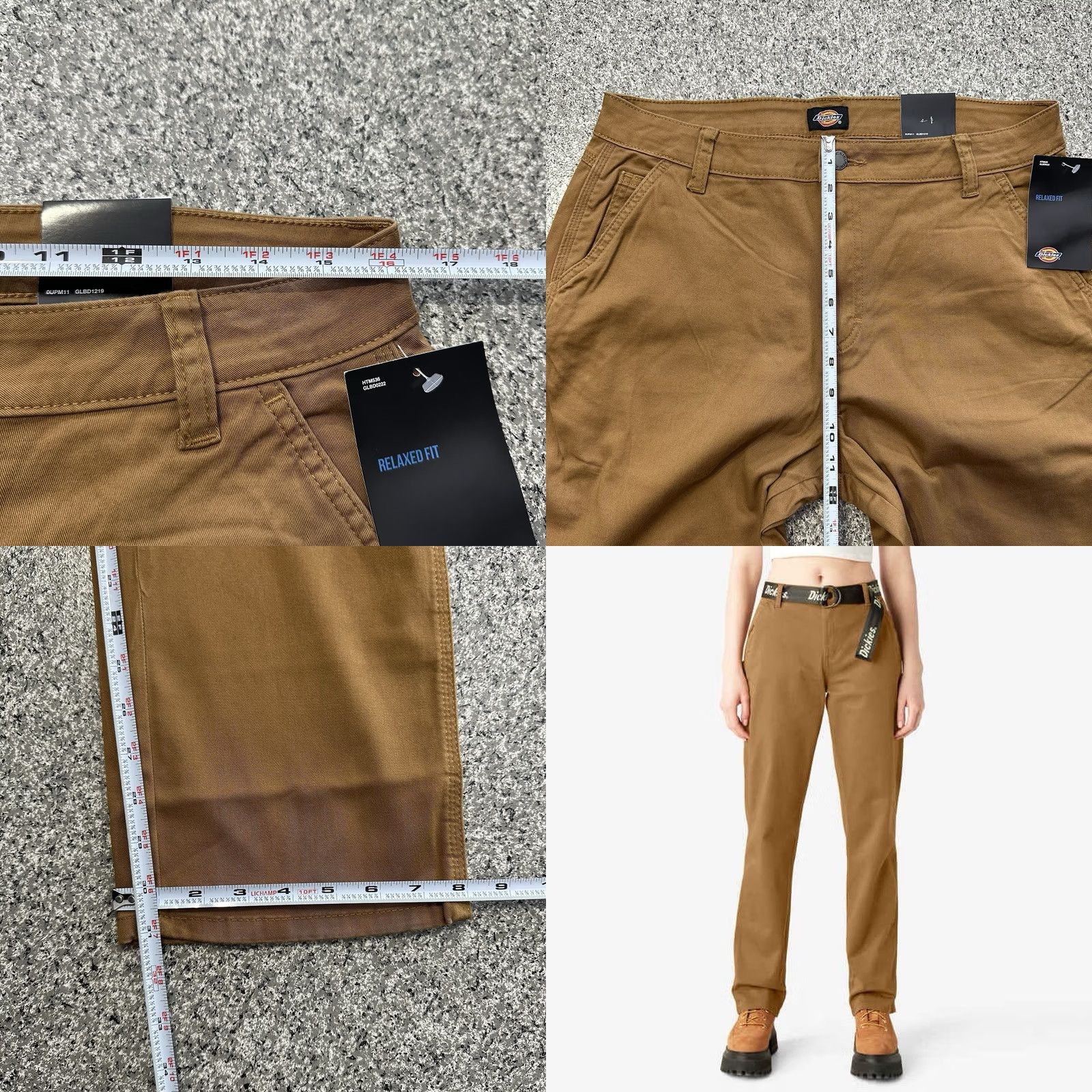 Dickies Dickies Carpenter Pants Womens 29 31 Brown Relaxed High Rise Utility Stretch Twill Cotton Spandex Pants Women Size 28" / US 6 / IT 42 - 8 Thumbnail