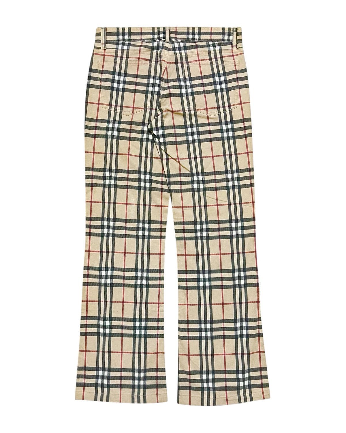 Burberry 2000s Christopher Bailey Era Y2K Nova Check Flared Trousers Size 28" / US 6 / IT 42 - 2 Thumbnail