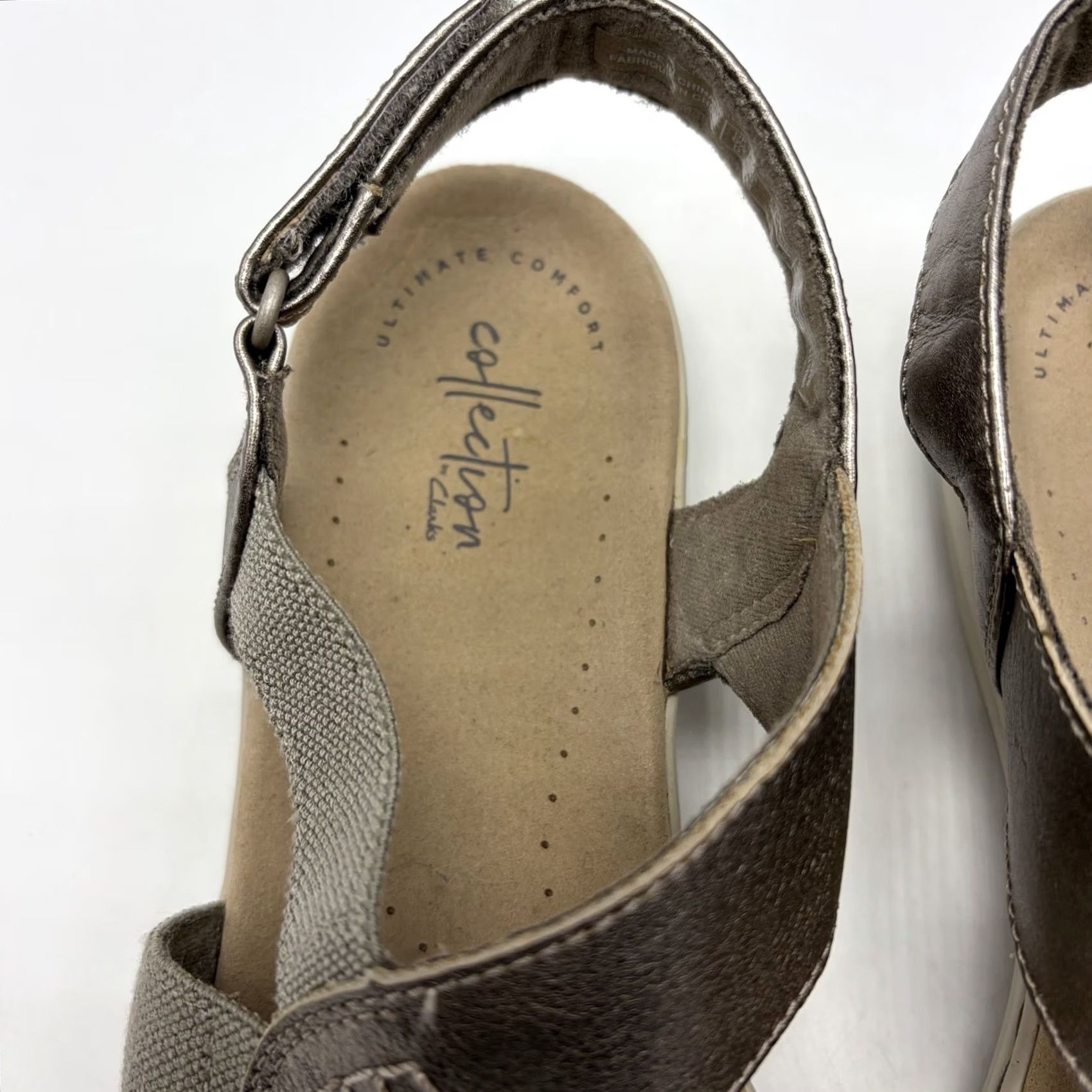 Clarks Clarks Sandals Women 9 Leissa Pewter Metallic Comfort Casual Size US 7 / IT 37 - 5 Thumbnail