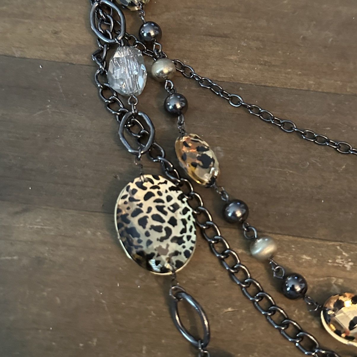 Other NY Collection layered leopard print flower bead necklace Size ONE SIZE - 6 Thumbnail