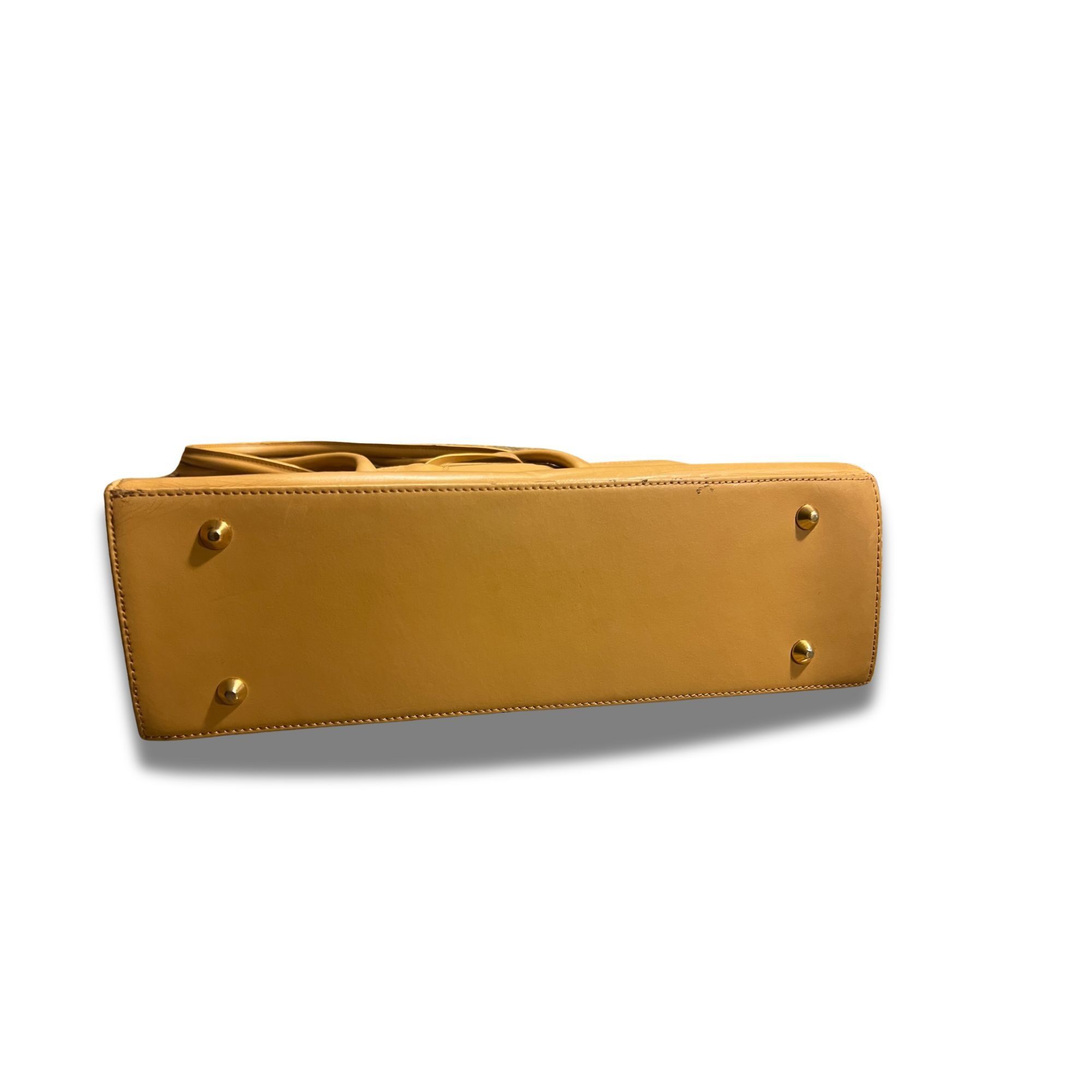 Other Tan Genuine Leather Handbag With Long Straps & Gold-Tone Har Size ONE SIZE - 4 Thumbnail