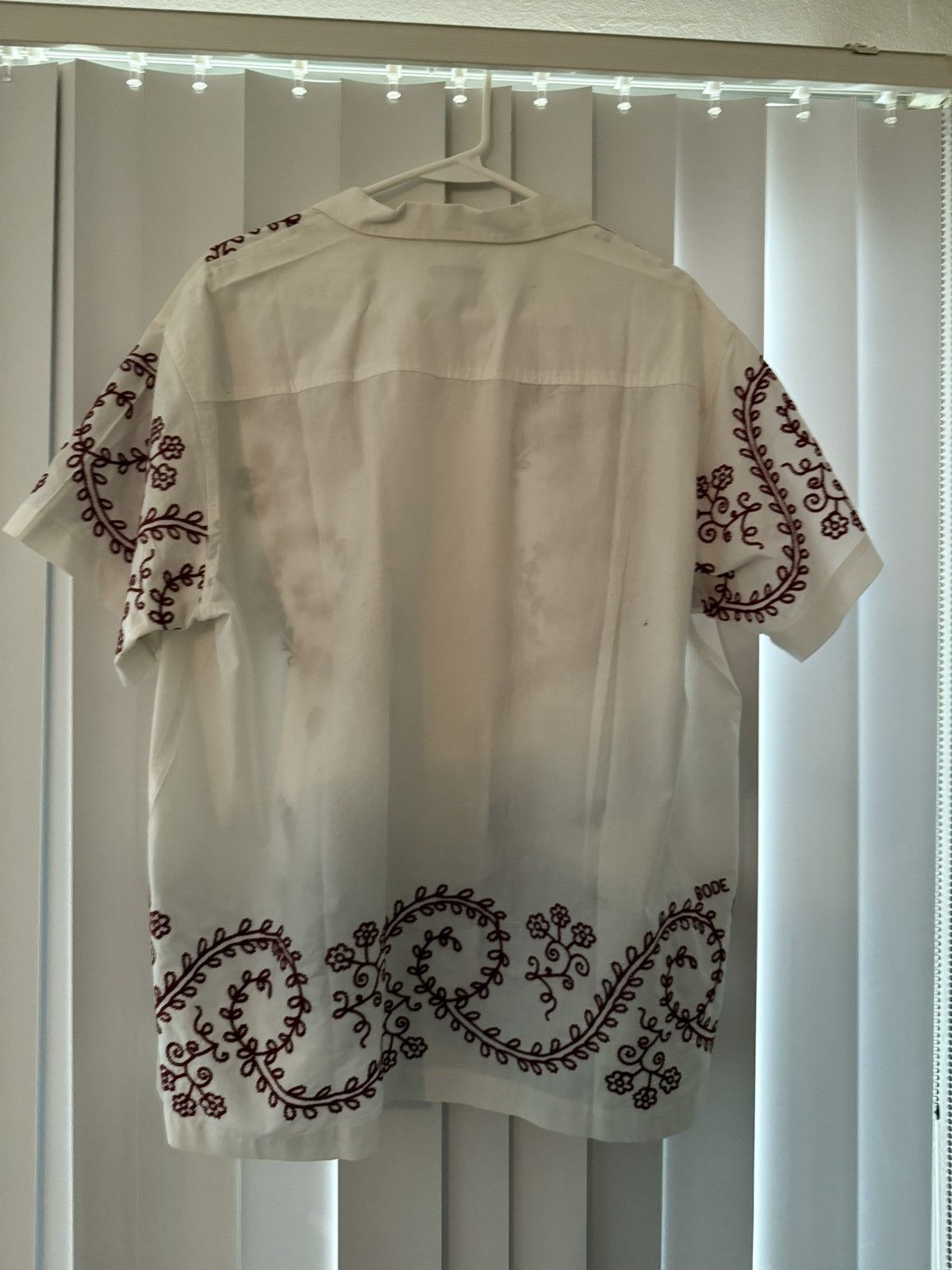 Bode Bode Short Sleeve Button-Up Shirt with Red Lace Size US L / EU 52-54 / 3 - 3 Thumbnail
