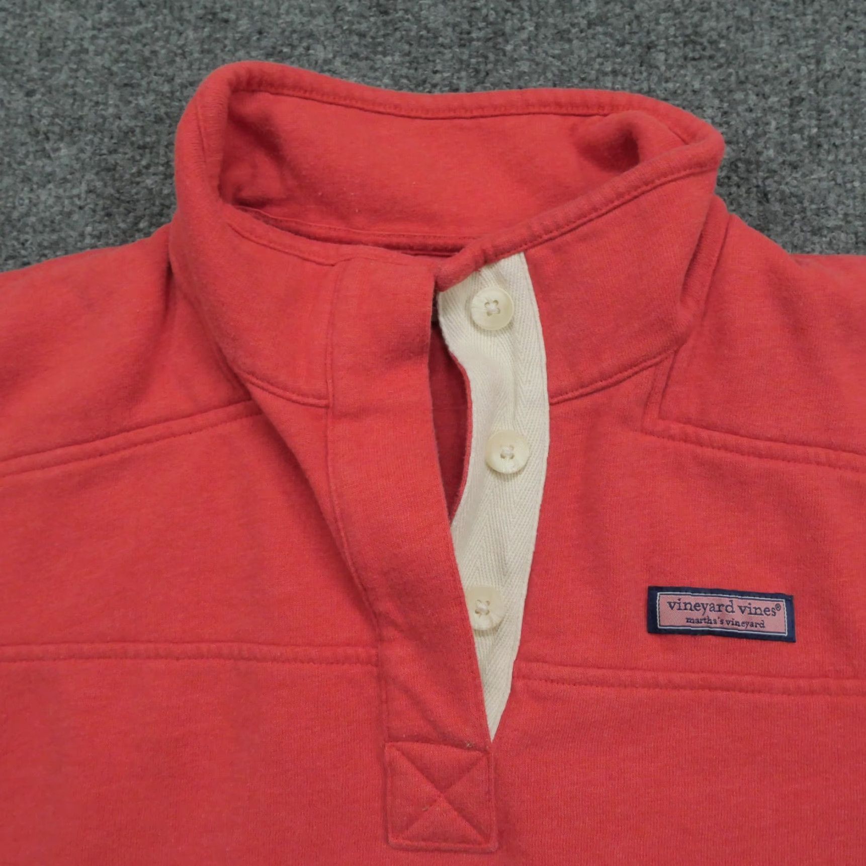 Vineyard Vines Vinyard Vines Sweatshirt Womens Small Pink Henley Mock Neck Pockets Whale Casual Pullover Size S / US 4 / IT 40 - 3 Thumbnail