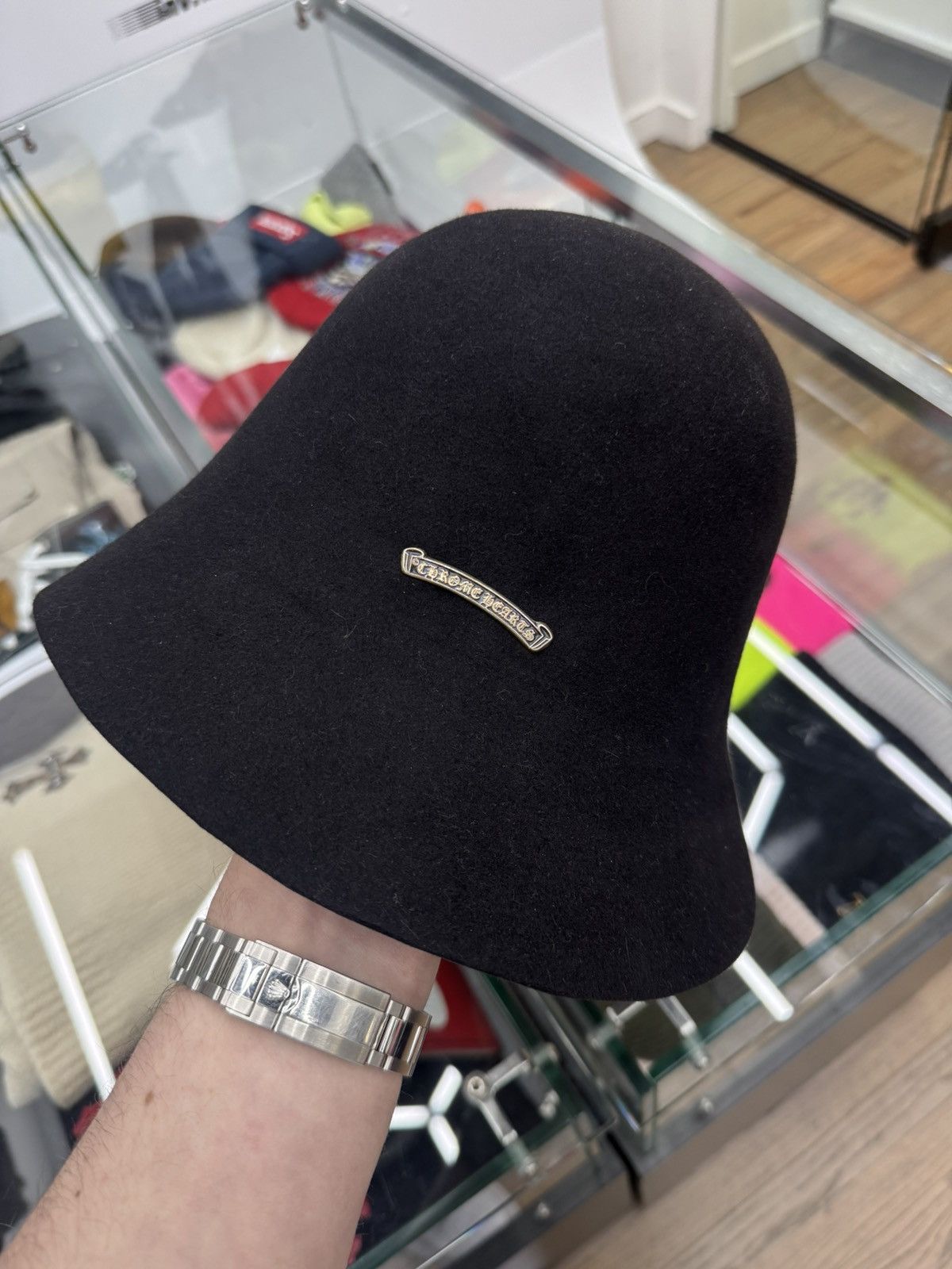 Chrome Hearts Chrome Hearts Black CH Red/White Leather Patch Bucket Hat Size ONE SIZE - 2 Thumbnail