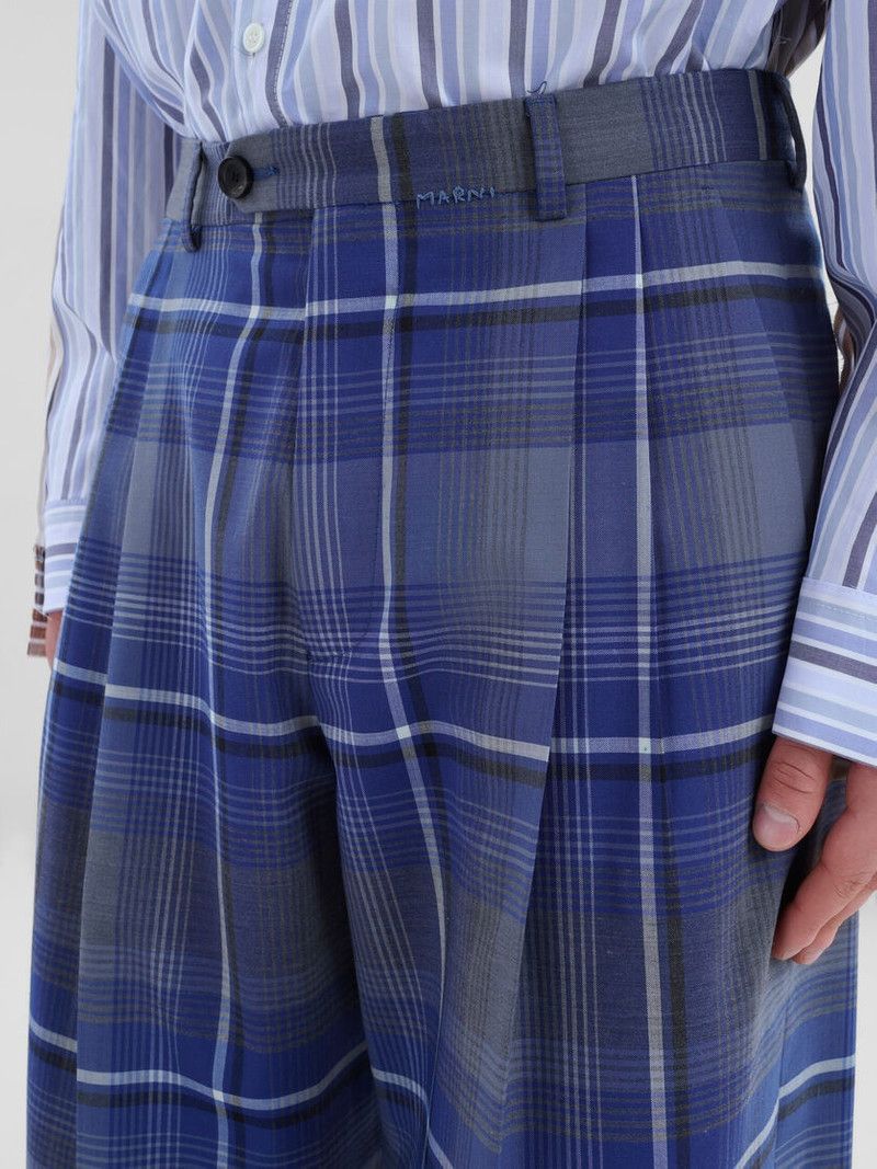 Marni o1w1db11025 Wool Pleated Trousers in Blue Size US 30 / EU 46 - 4 Thumbnail