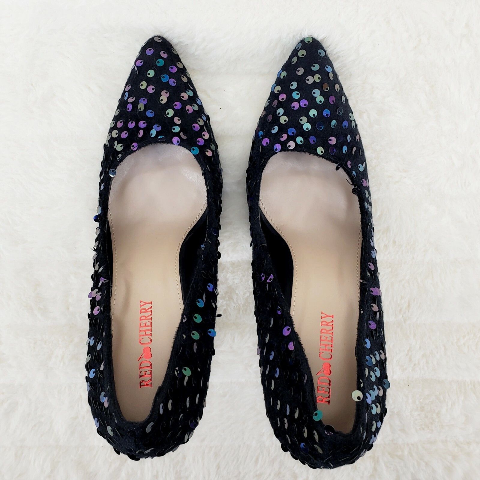 Other Ricky Black Multi Purple Sequin Pointy Toe Pump Shoe 4.5" Hi Size US 6 / IT 36 - 5 Thumbnail