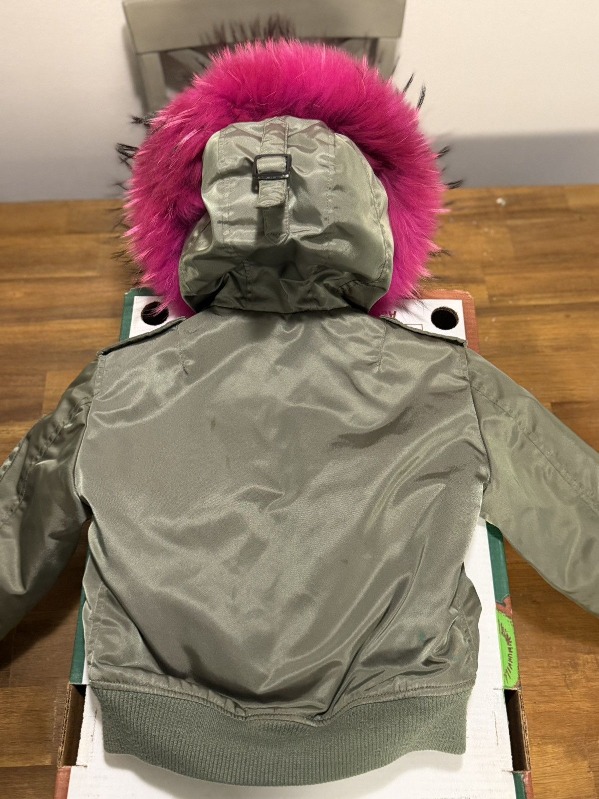 SAM. Sam Bomber Jacket Girls Size 8 Green Pink Fur Collar Size M / US 6-8 / IT 42-44 - 10 Thumbnail