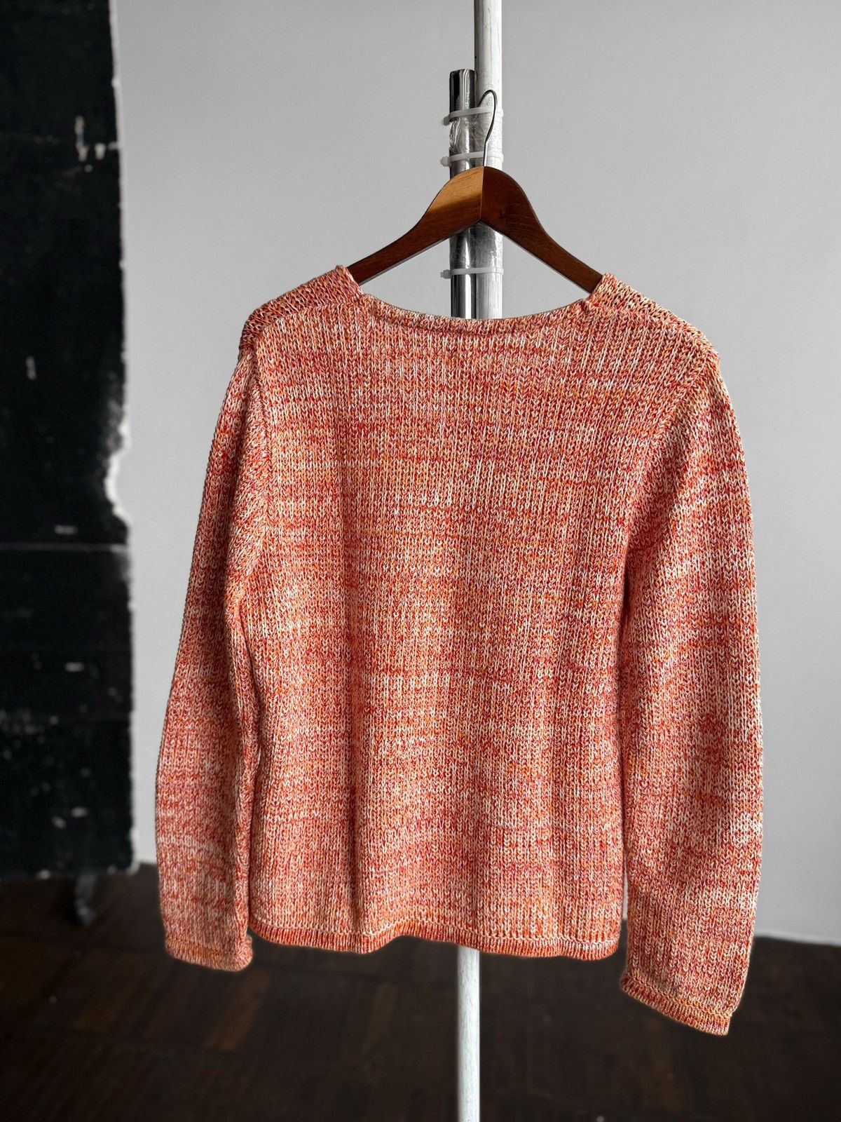 Other Hessnatur Womens Cotton Knit Sweater Orange Coral V Neck Size L / US 10 / IT 46 - 4 Thumbnail