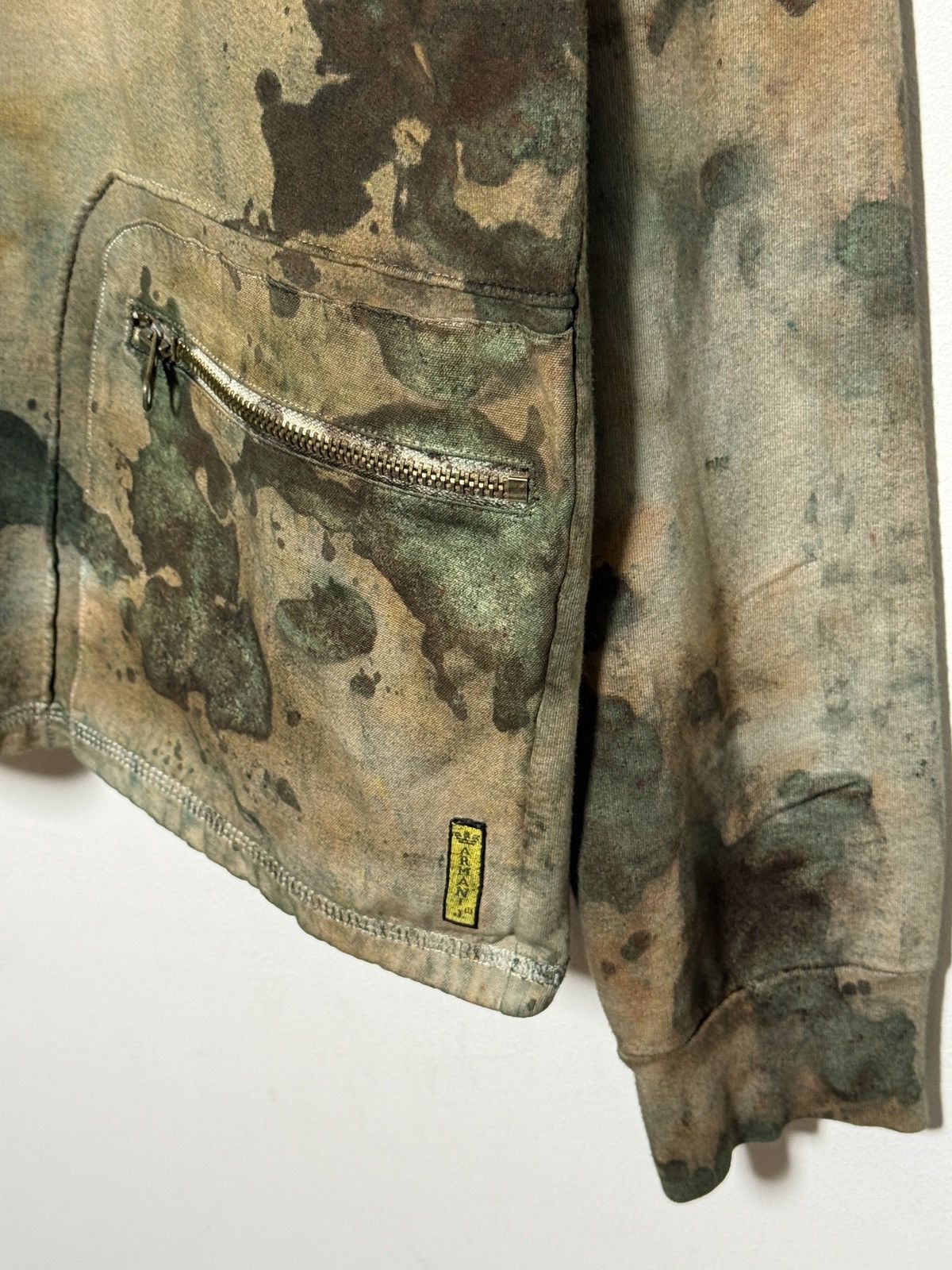 Giorgio Armani Vintage AJ hoodie reworked in a heavy oil-stain style dye Size US M / EU 48-50 / 2 - 5 Thumbnail