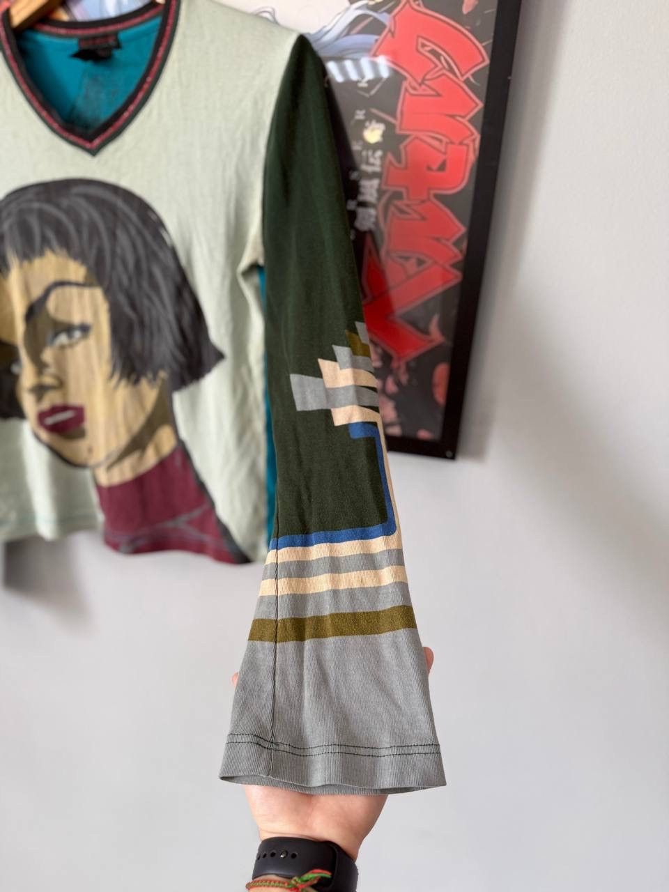 Custo Barcelona Y2K Long sleeve blouse top like jpg Gaultier bjork 00s print Size M / US 6-8 / IT 42-44 - 8 Thumbnail