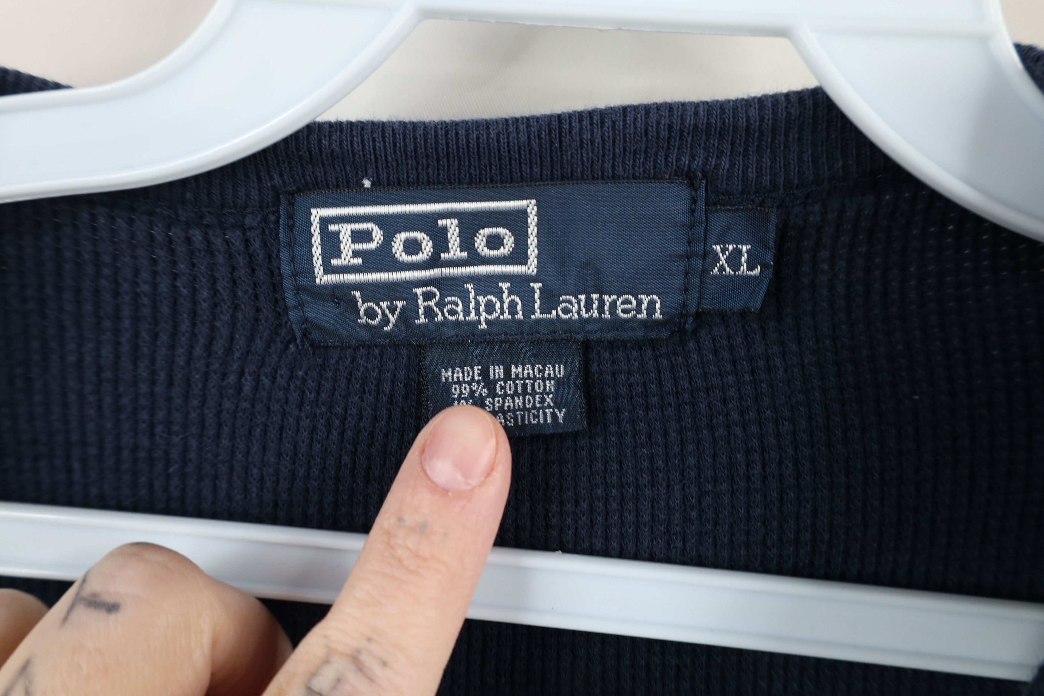 Ralph Lauren × Vintage Vintage 90s Streetwear Ralph Lauren Waffle Knit T-Shirt Size US XL / EU 56 / 4 - 7 Thumbnail