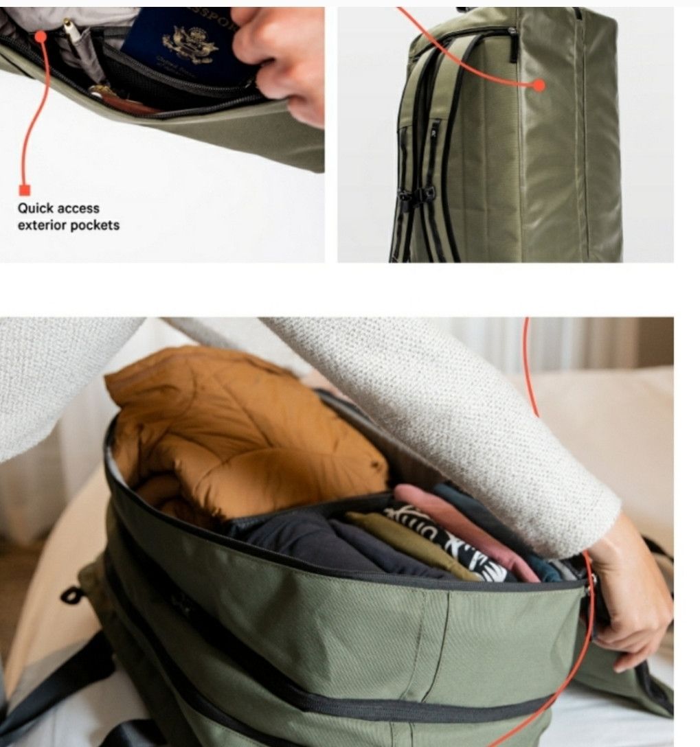 Other The Anywhere Pakt 50L Green carry on. bag backpack duffel Size ONE SIZE - 13 Thumbnail