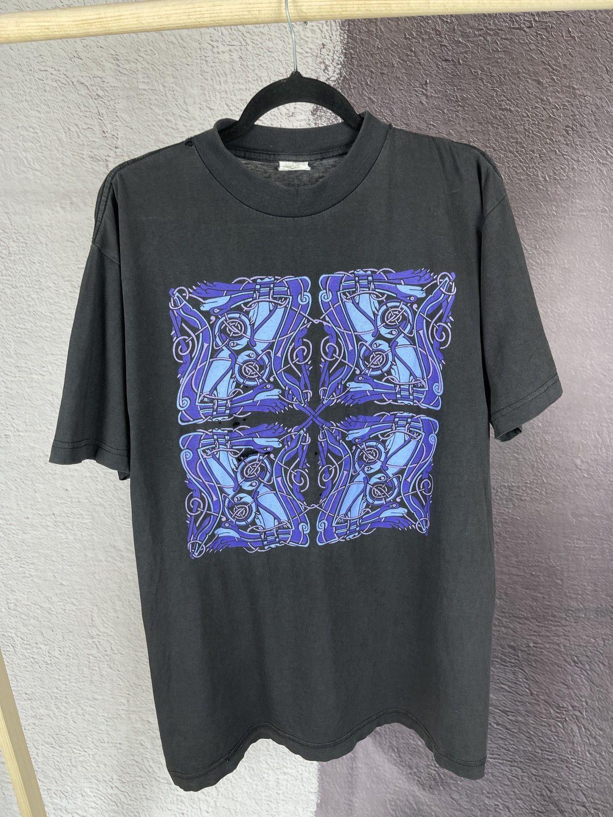 Band Tees Vintage 90s used distressed ornament print band tee shirt Size US M / EU 48-50 / 2 - 3 Thumbnail