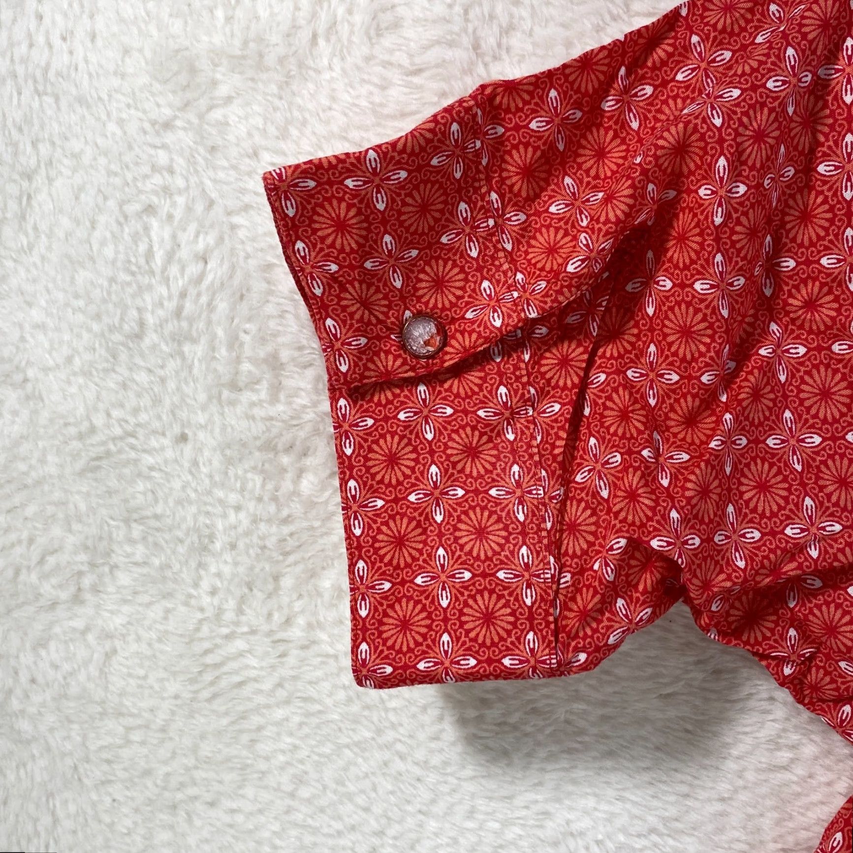 Vintage Rockies Womens L Large Western Cowgirl Shirt Pearl Snap Up Short Sleeve Red Size L / US 10 / IT 46 - 3 Thumbnail