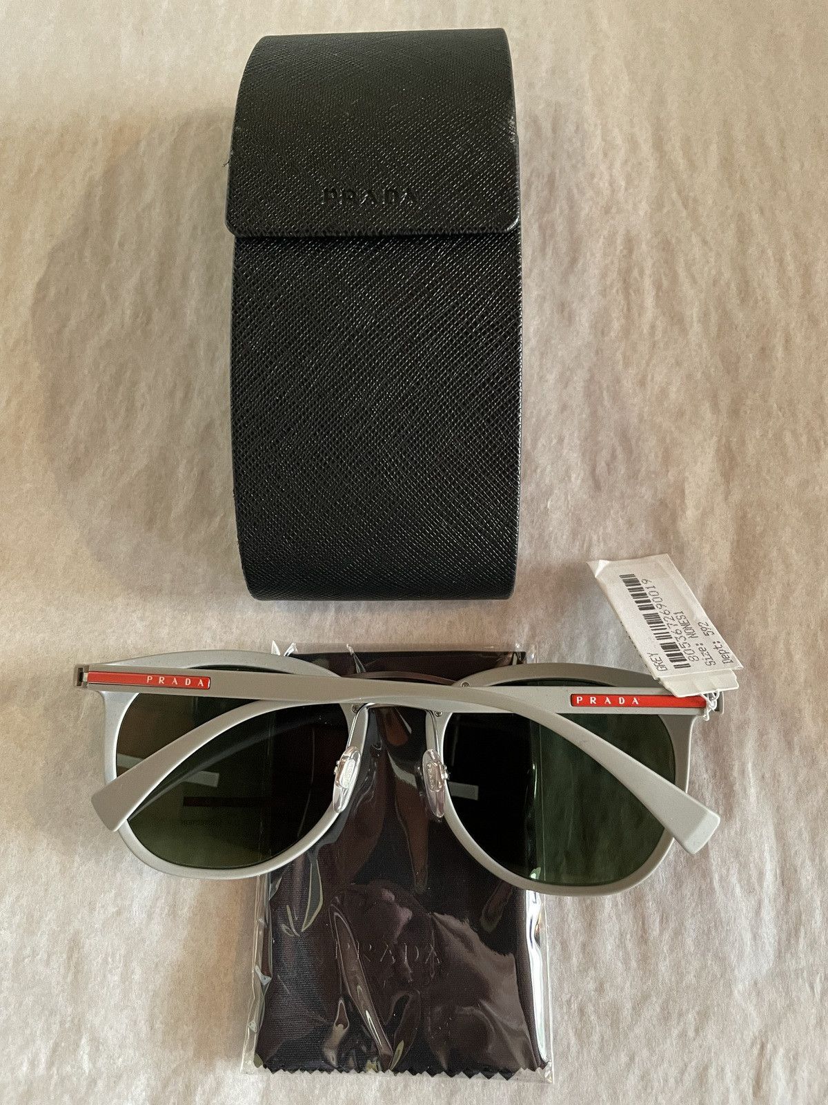 Prada Prada PS 04S VHH-1I0 Gray/Green Lenses Sunglasses Size ONE SIZE - 5 Thumbnail