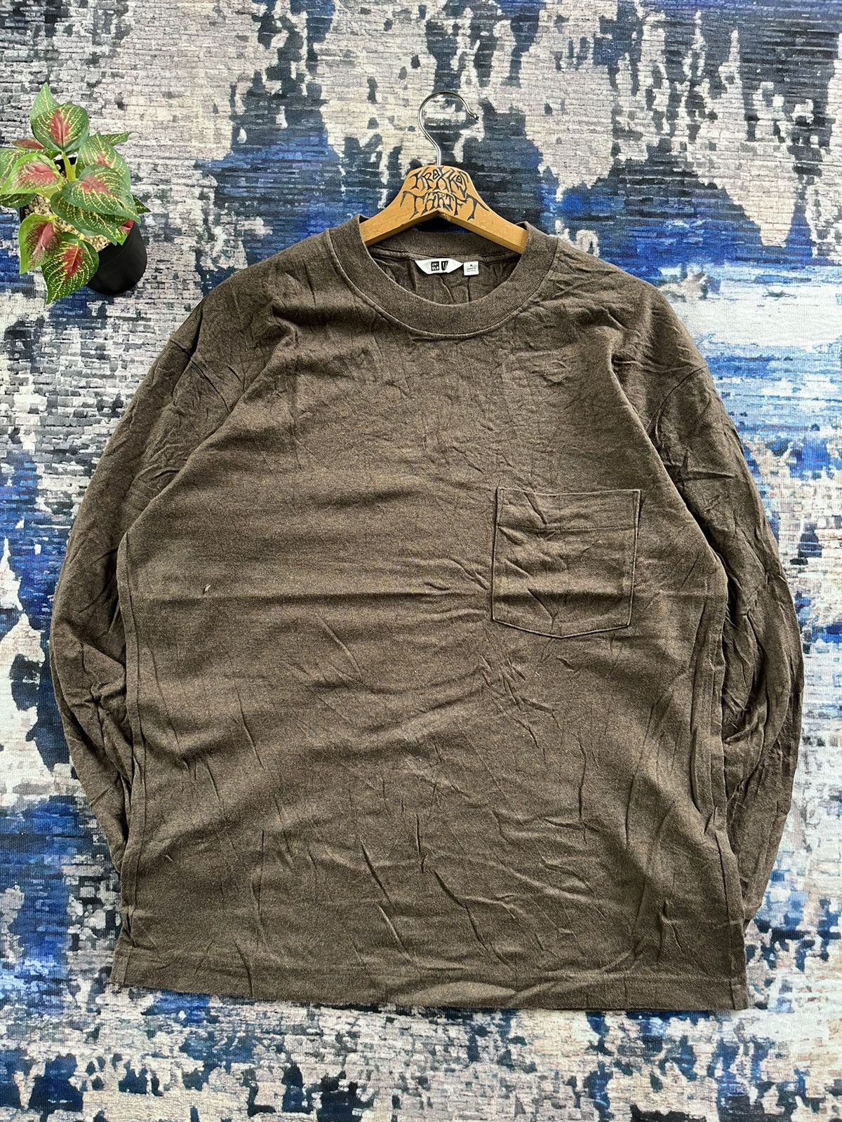 🔥Uniqlo U Brown Mathelic Colour Long Sleeve