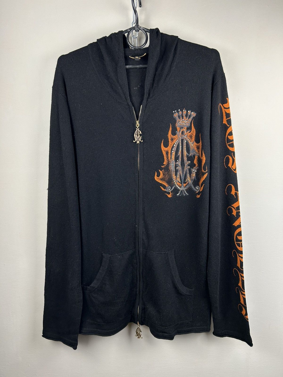 Christian Audigier Christian Audigier Zip Hoodie Black Logo Size US XL / EU 56 / 4 - 2 Thumbnail