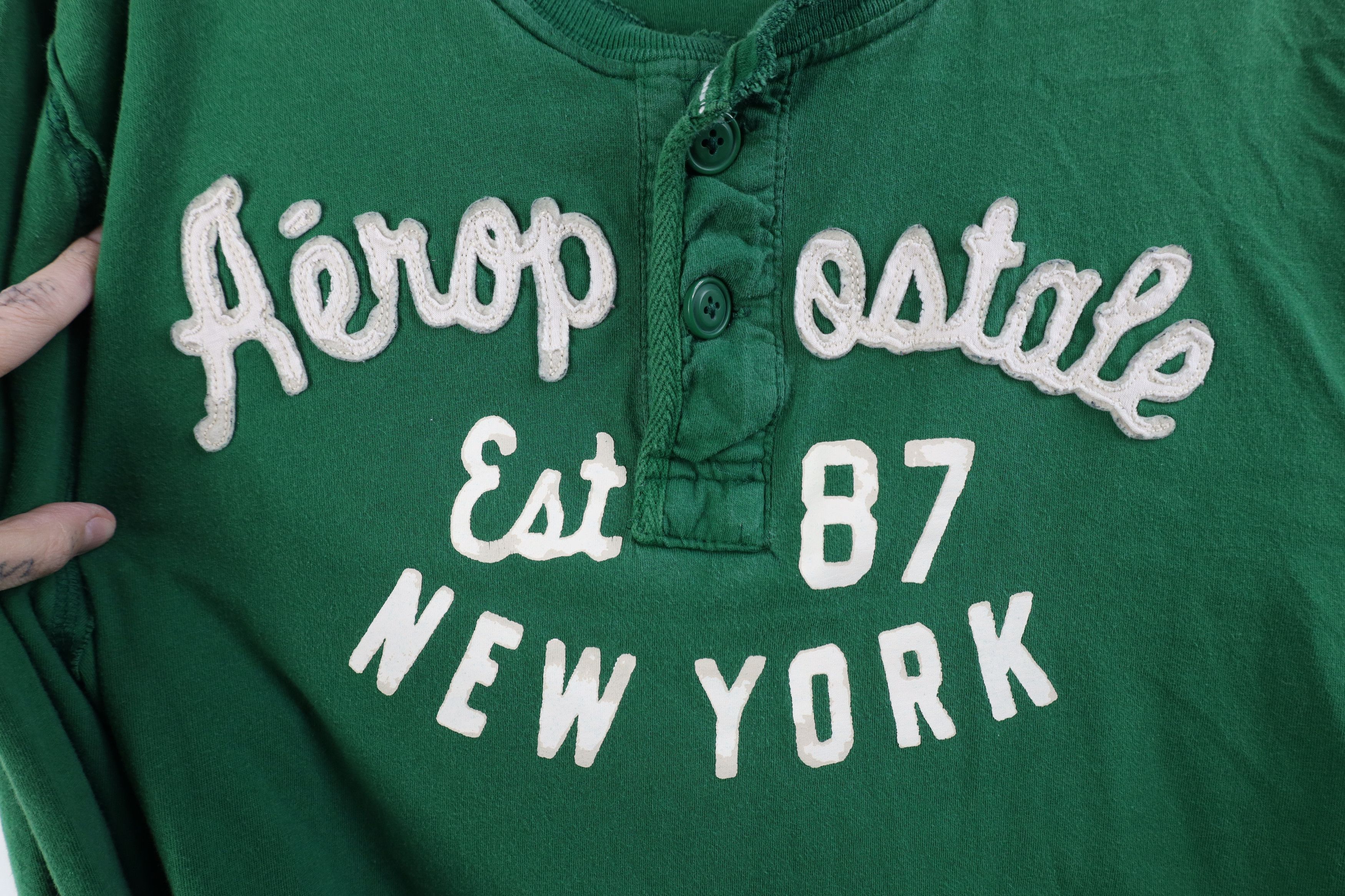 Vintage Y2K Aeropostale Thermal Long Sleeve Henley T-Shirt