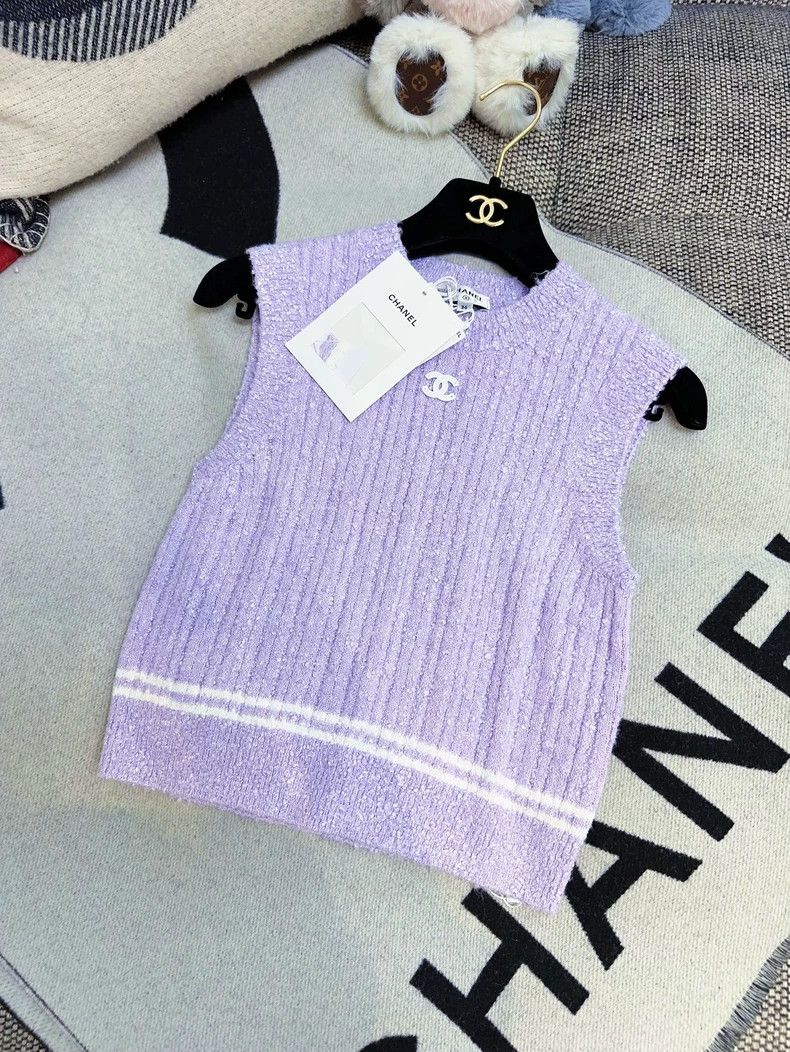 Chanel Chanel Preview Series Purple Knitted Vest Size XS / US 0-2 / IT 36-38 - 2 Thumbnail